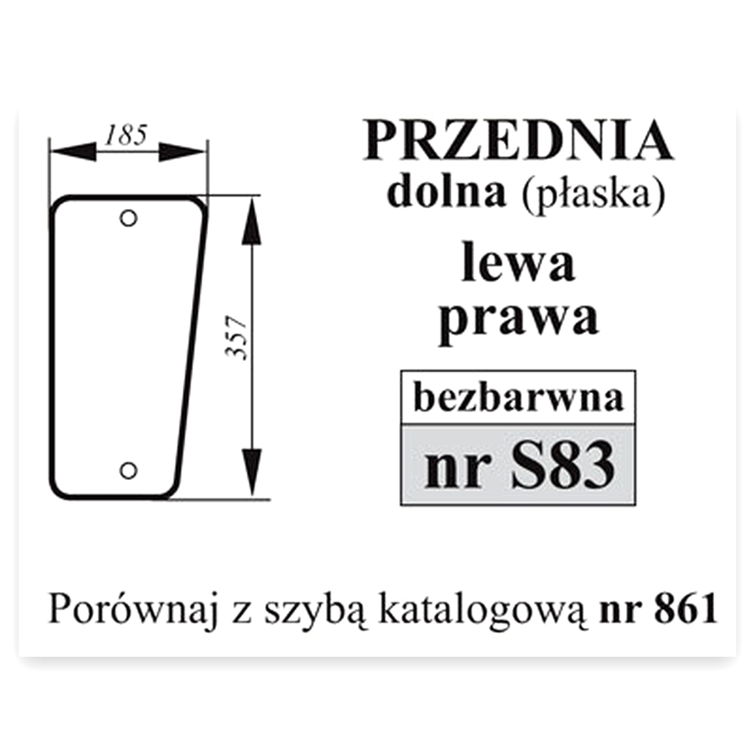 Szyba przednia dolna do ciągnika Fendt