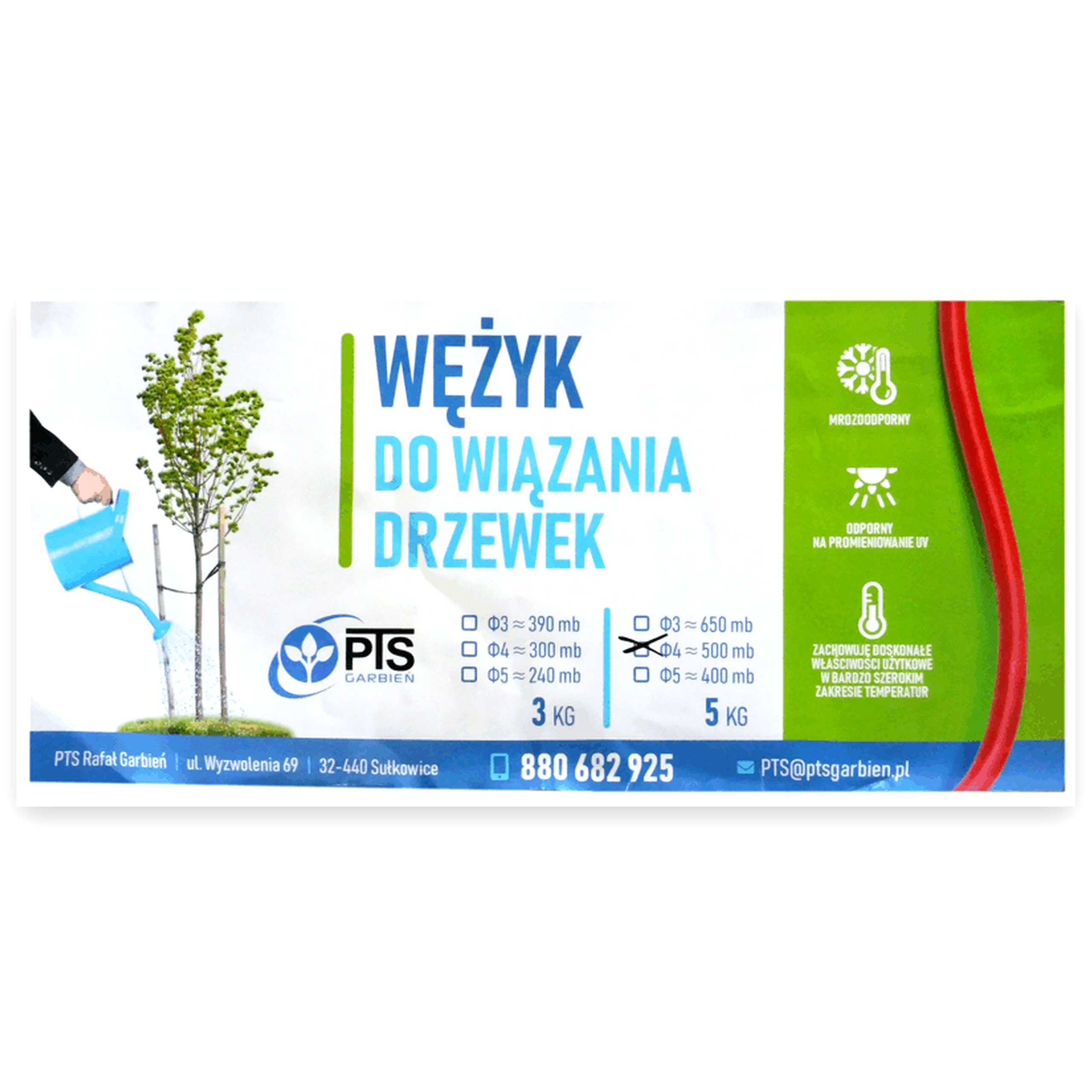 74e5d1a7ecef583007e55d066c66da51.jpg Wężyk sadowniczy, do drzewek, krzewów, winorośli dlugość fi 4 żółty