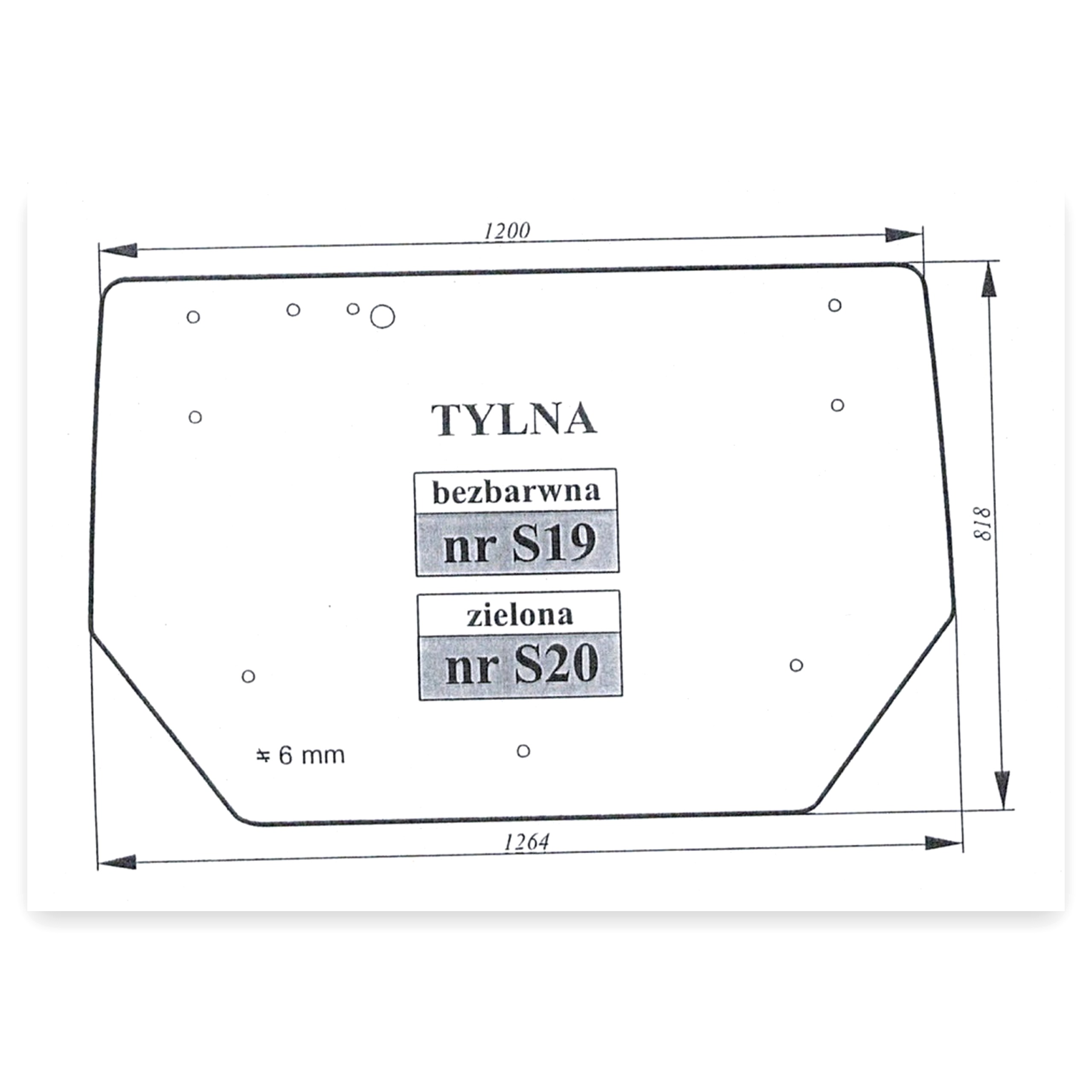 796ea57ea8119e213e5420de93b1d7f9.jpg Szyba tylna do ciągnika Zetor 3321