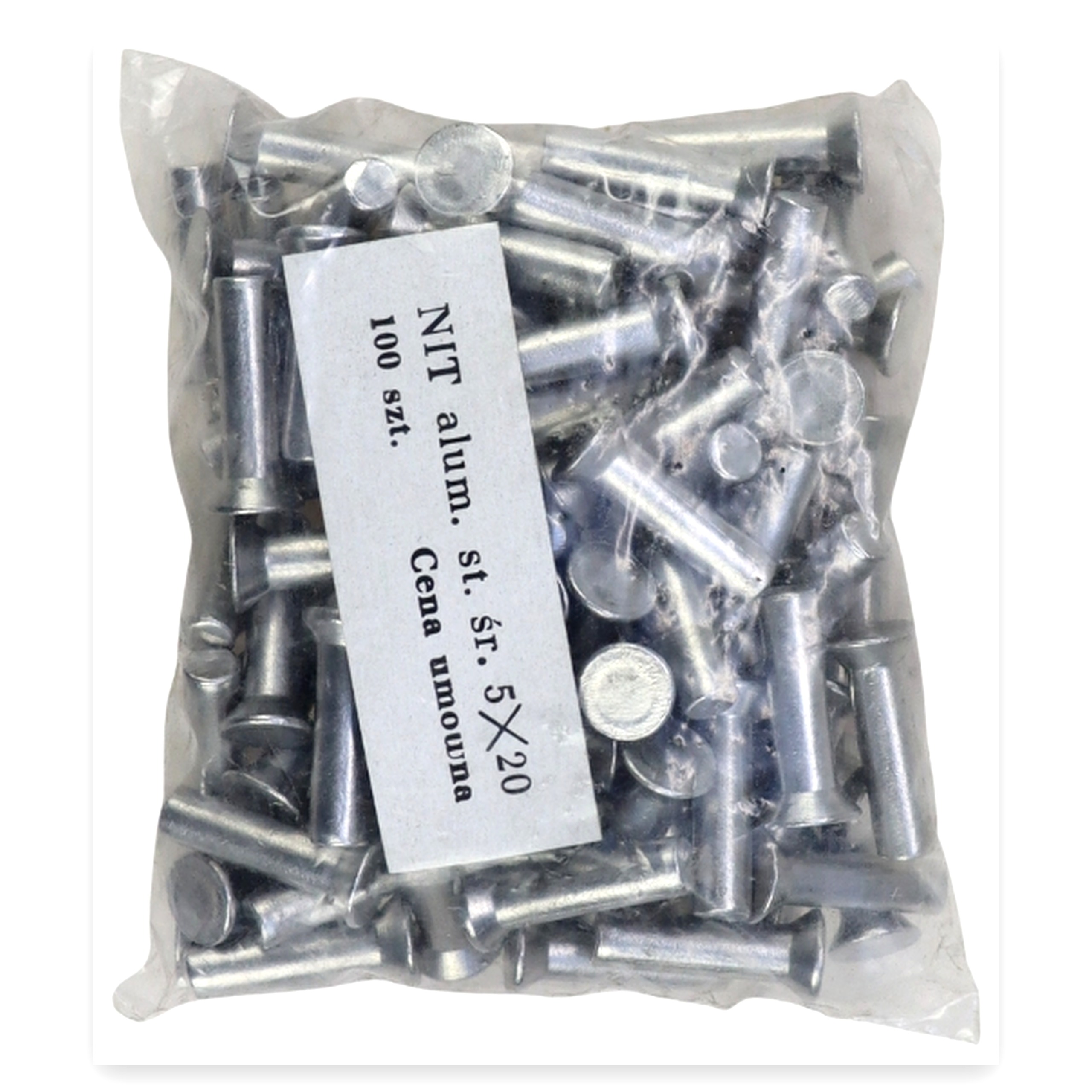 Nit aluminiowy 5x20 łeb stożkowy DIN 661 ( sprzedawane po 100 szt ) widoczna cena za 1 sztukę