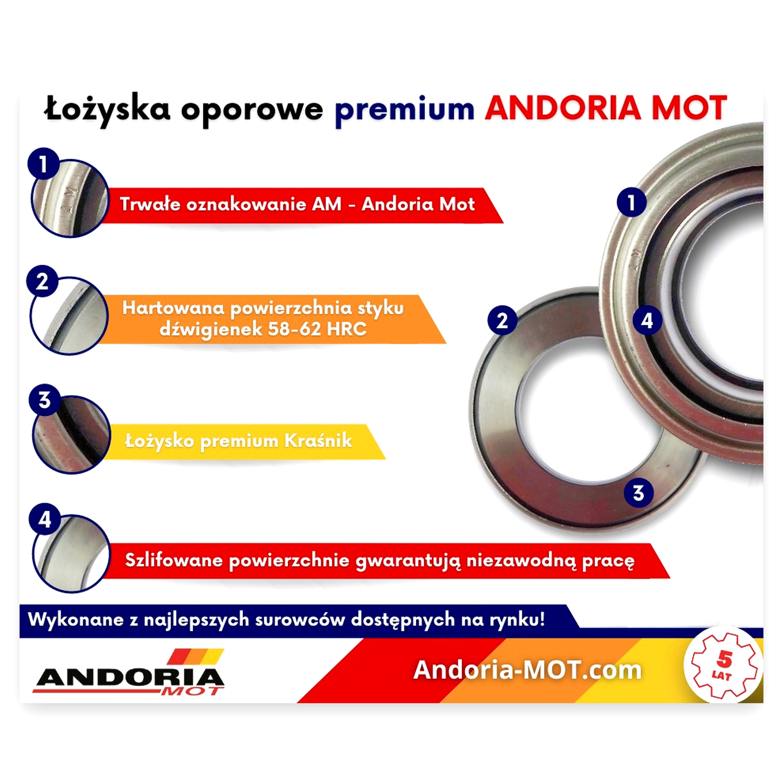 823ec8b494ce896c98be543124208415.jpg Łożysko wyciskowe wysokie (oporowe) C-385 Premium ANDORIA Ursus C-385