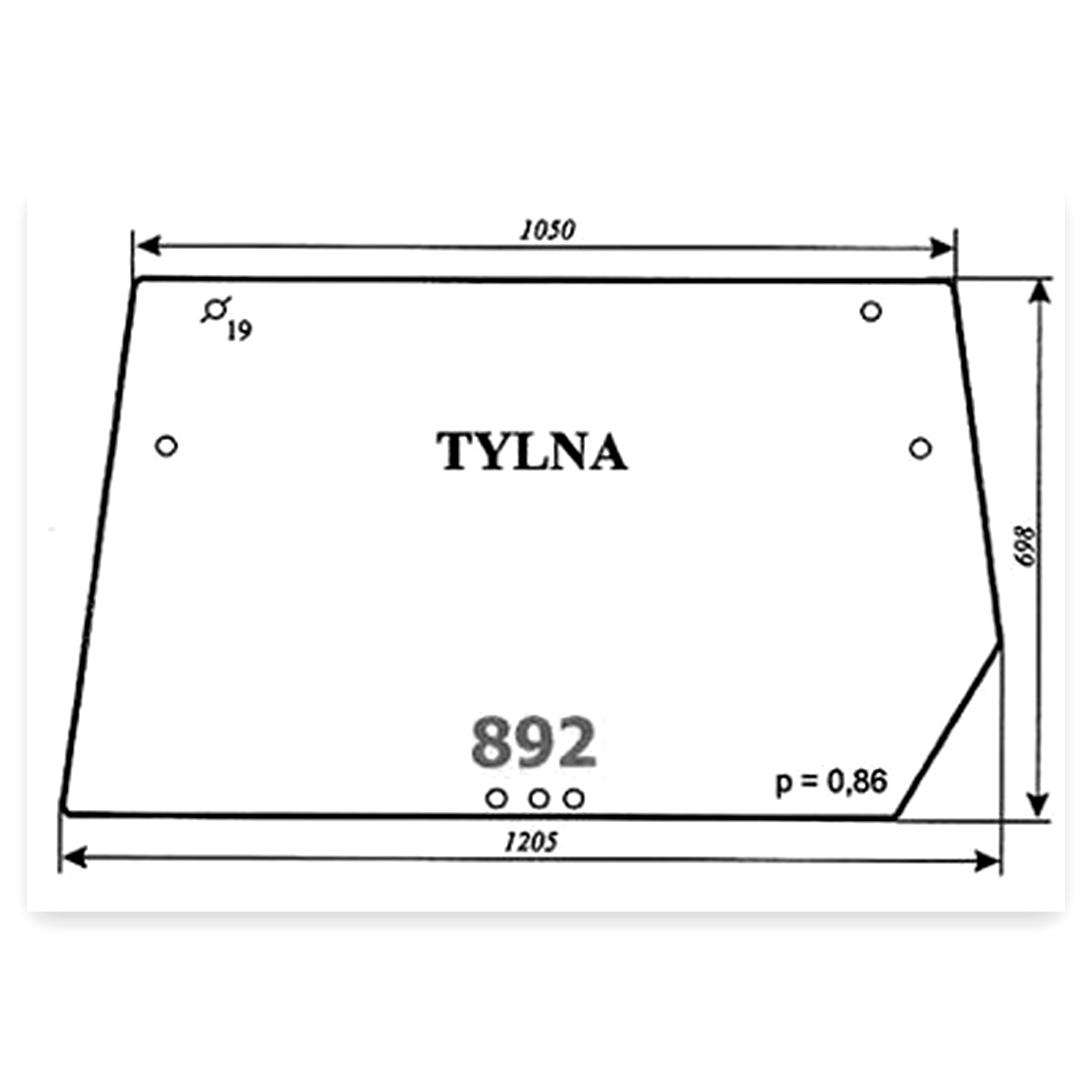 84958ab5ab638d1553e189e903ca52ec.jpg Szyba tylna do ciągnika Deutz-fahr