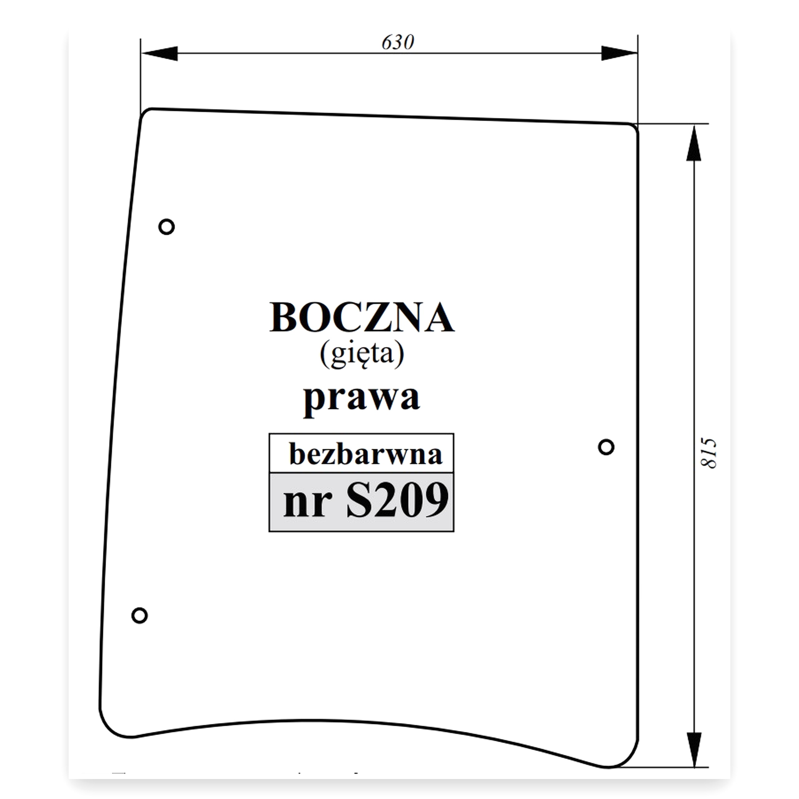 8e3cfb56438a7631f3a456bea06ce732.jpg Szyba boczna prawa FARMER gięta, bezbarwna