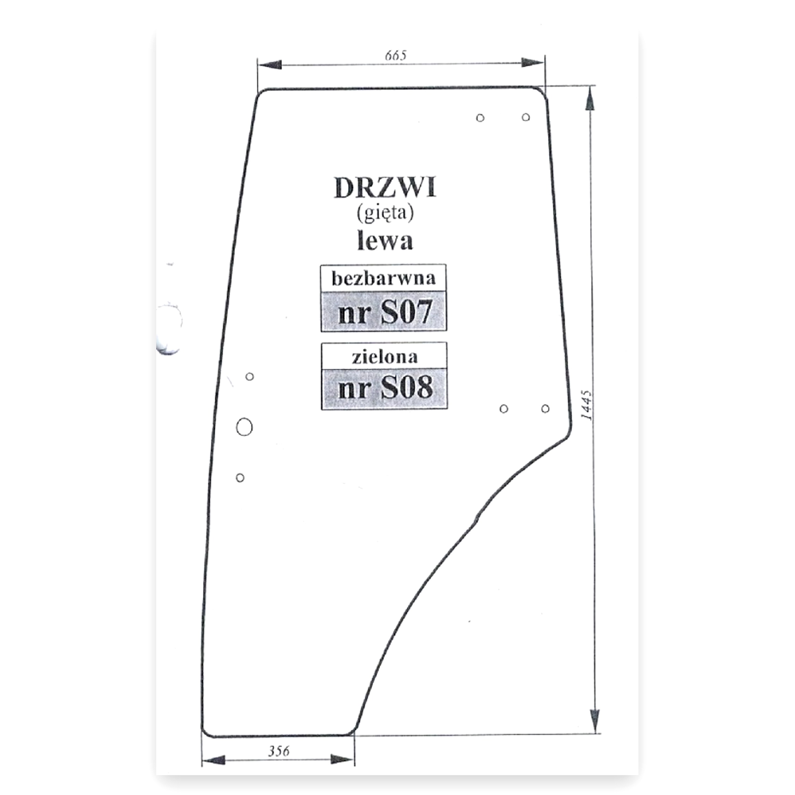 9126932289417590e35833a699057bde.jpg Szyba drzwi lewa do ciągnika Zetor 3321