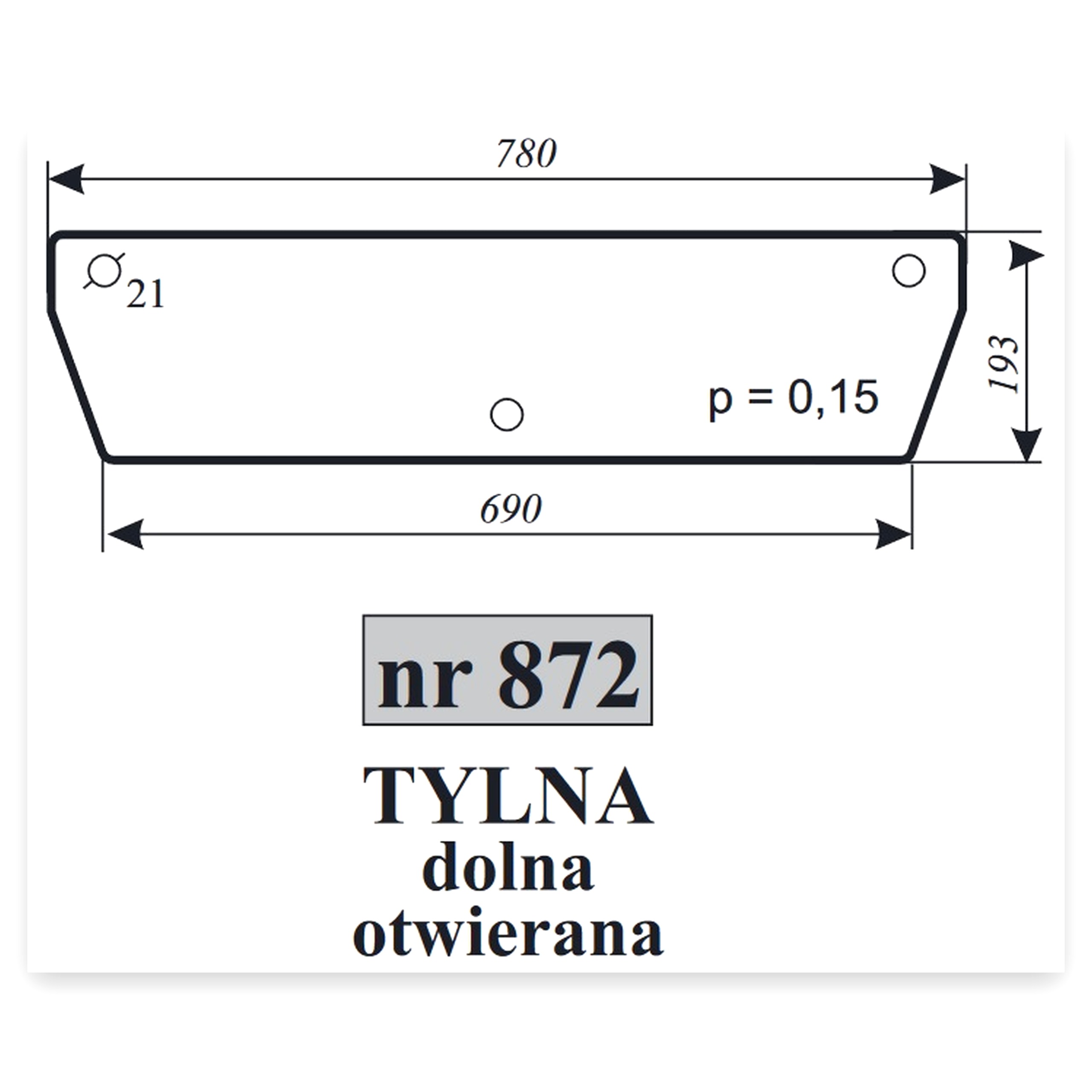 97ecd1bab81587d658d01a4156672ce6.jpg Szyba tylna dolna otwierana MF 342 350 352 355 360 362 362N 365 372N