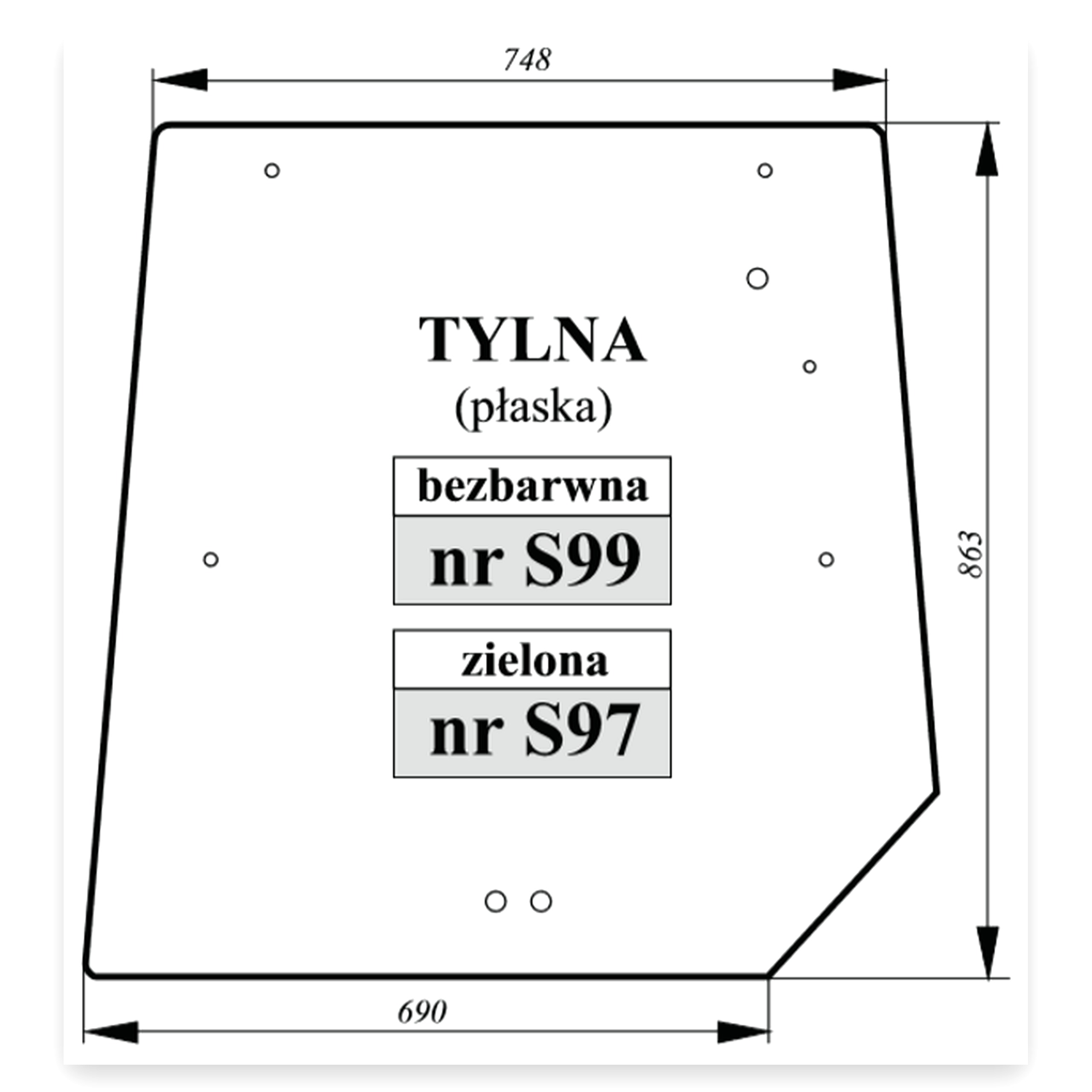 97f49d49e50b556a4e9626f5a5afaf20.jpg Szyba tylna MF bezbarwna do ciągnika Massey Ferguson