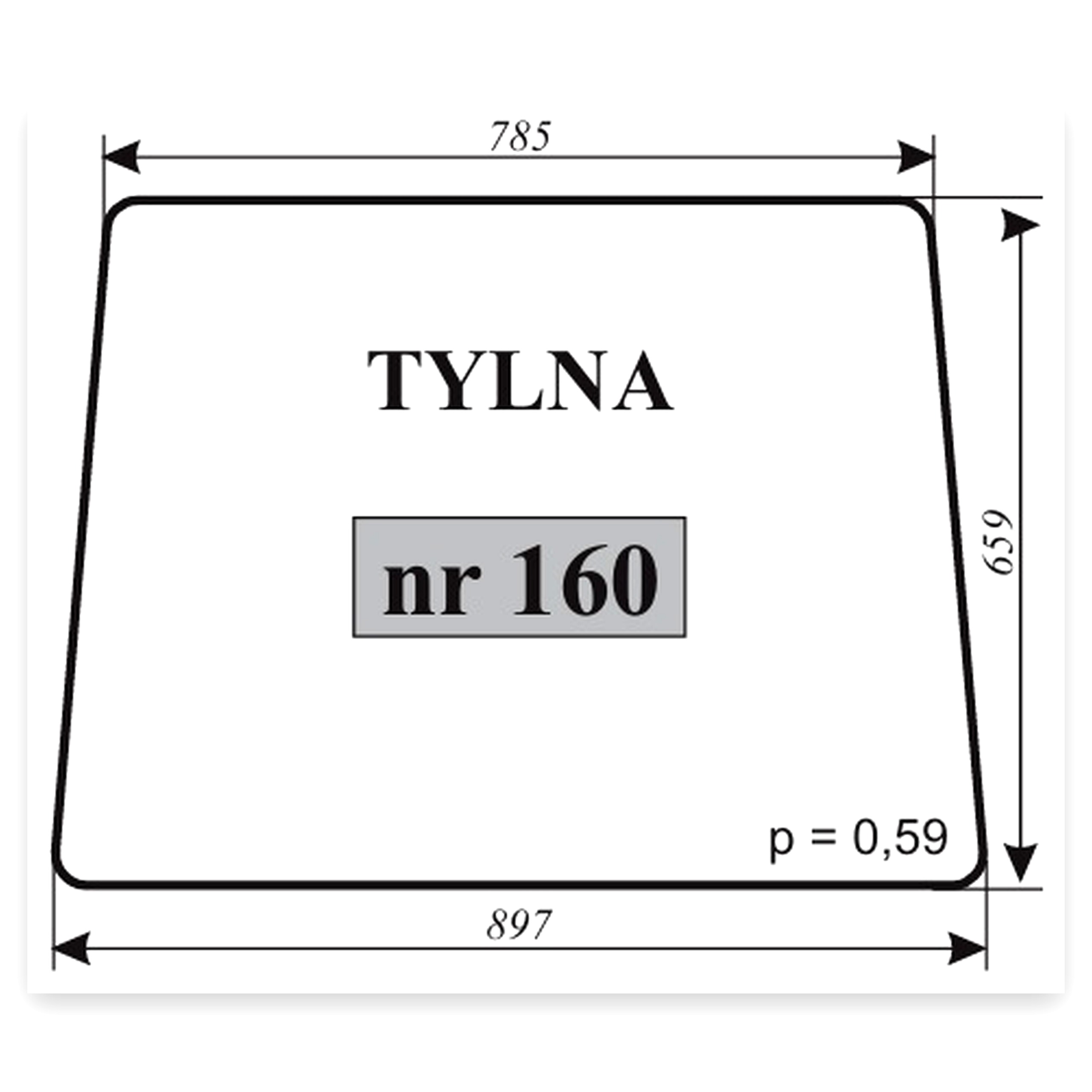 Szyba tylna T do ciągnika T-25