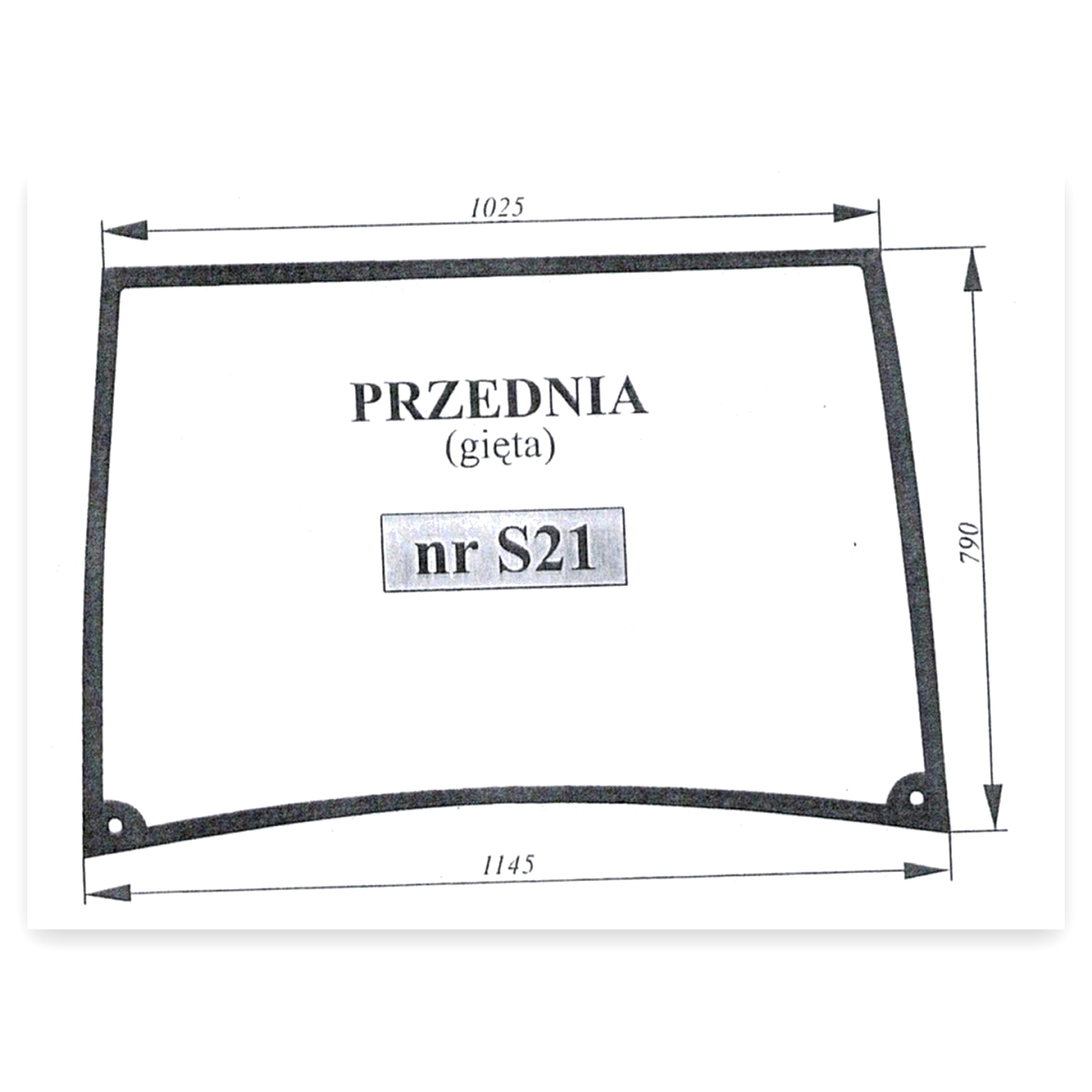 SZYBA PRZEDNIA do ciągnika Zetor