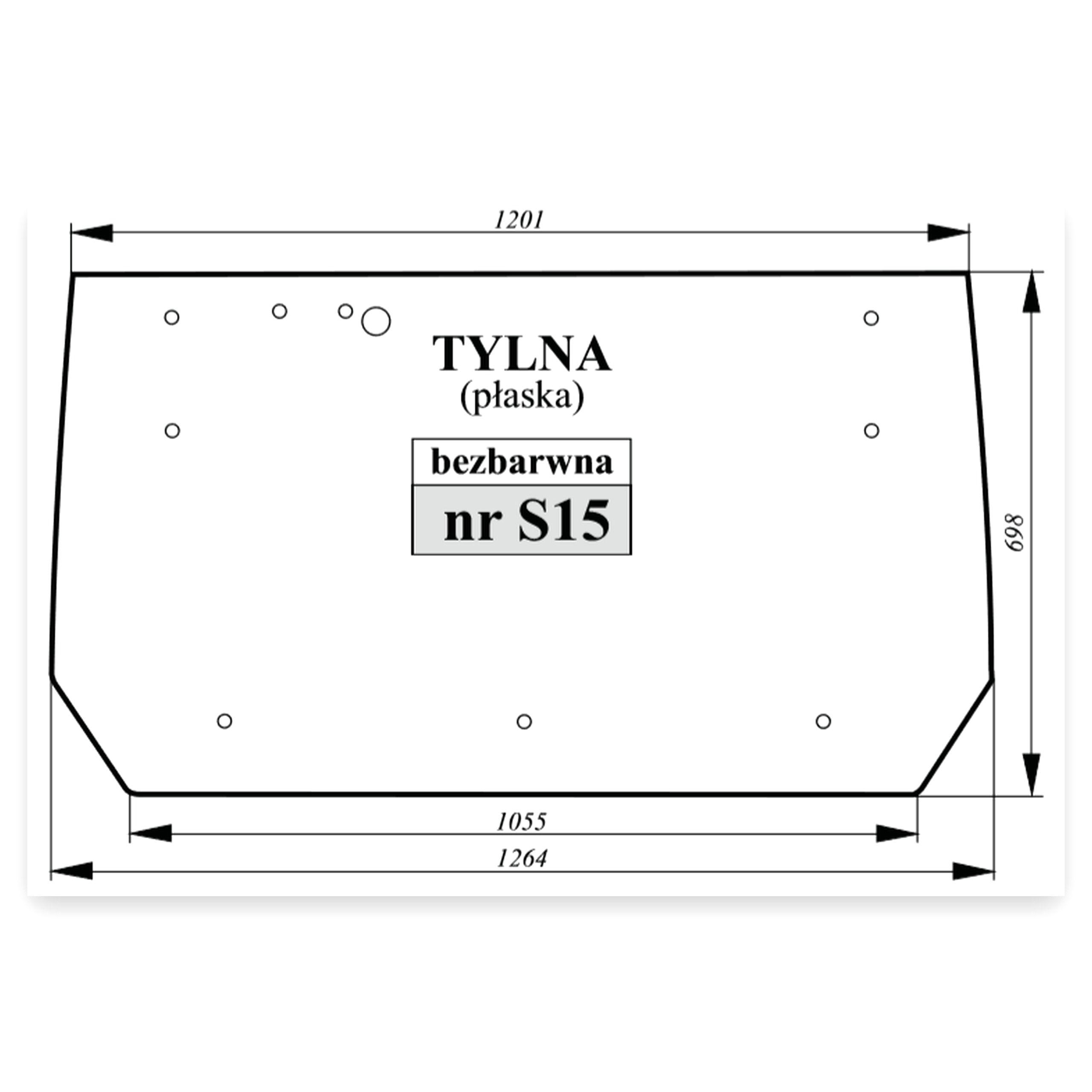 Szyba tylna do ciągnika Zetor 3321