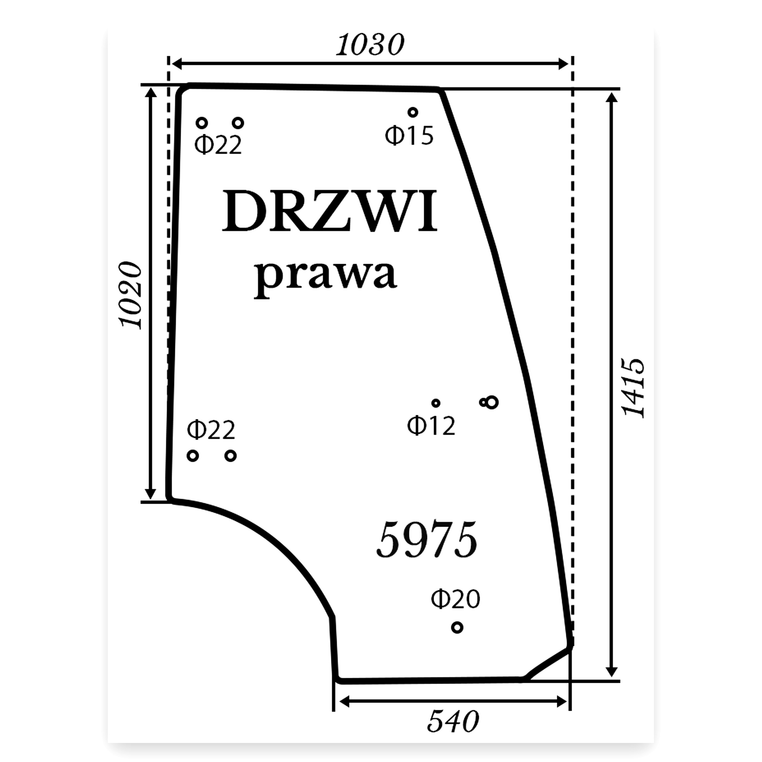 a83fe77efd1803d772f3285079b0e0f3.jpg Szyba drzwi prawa 4x22 mm 1x15 mm 1x12 mm do ciągnika Kubota Bx231