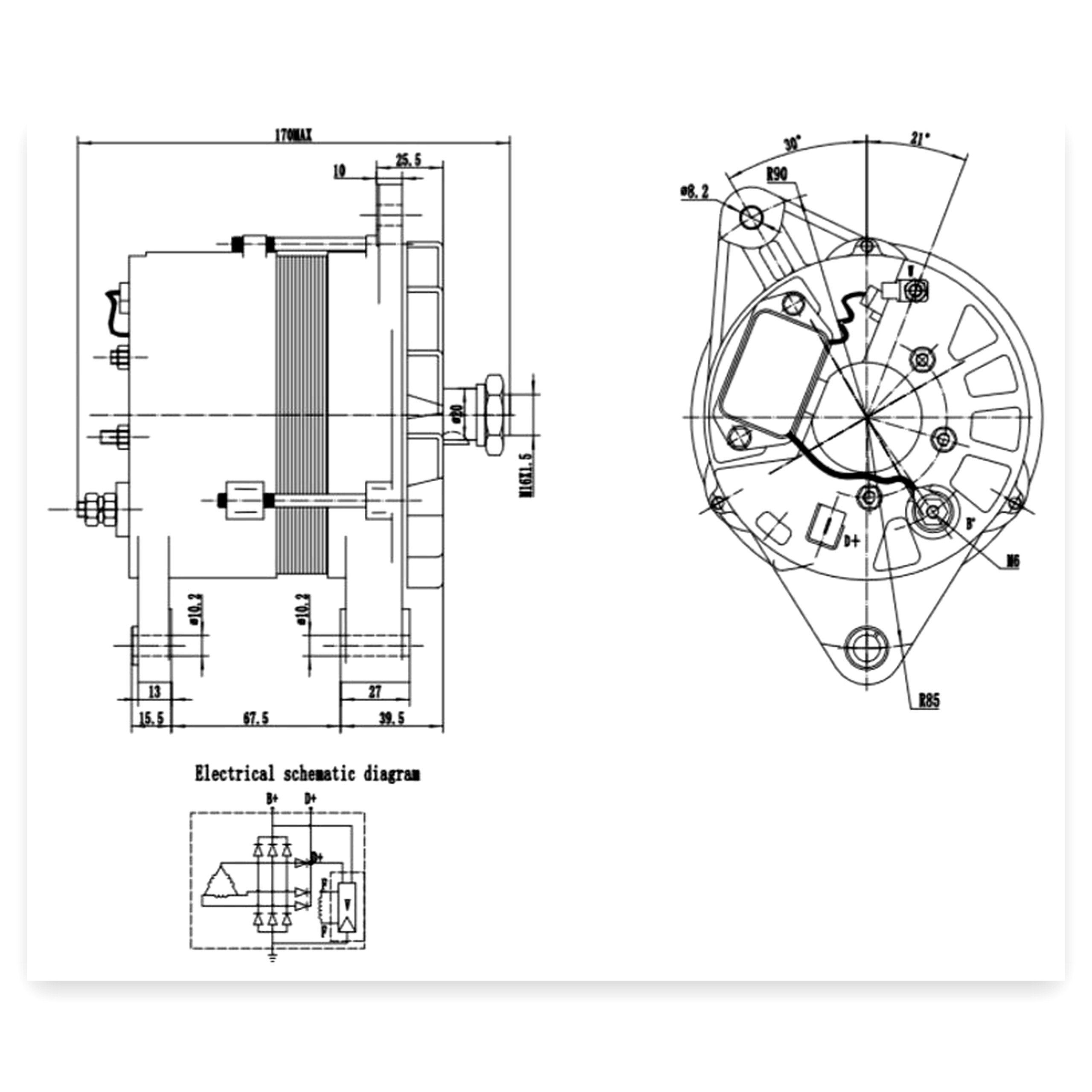 a8823c77e3bbf805e54eee8b9d658edc.jpg Alternator 14 V 70A Zetor do ciągnika Ursus C-385