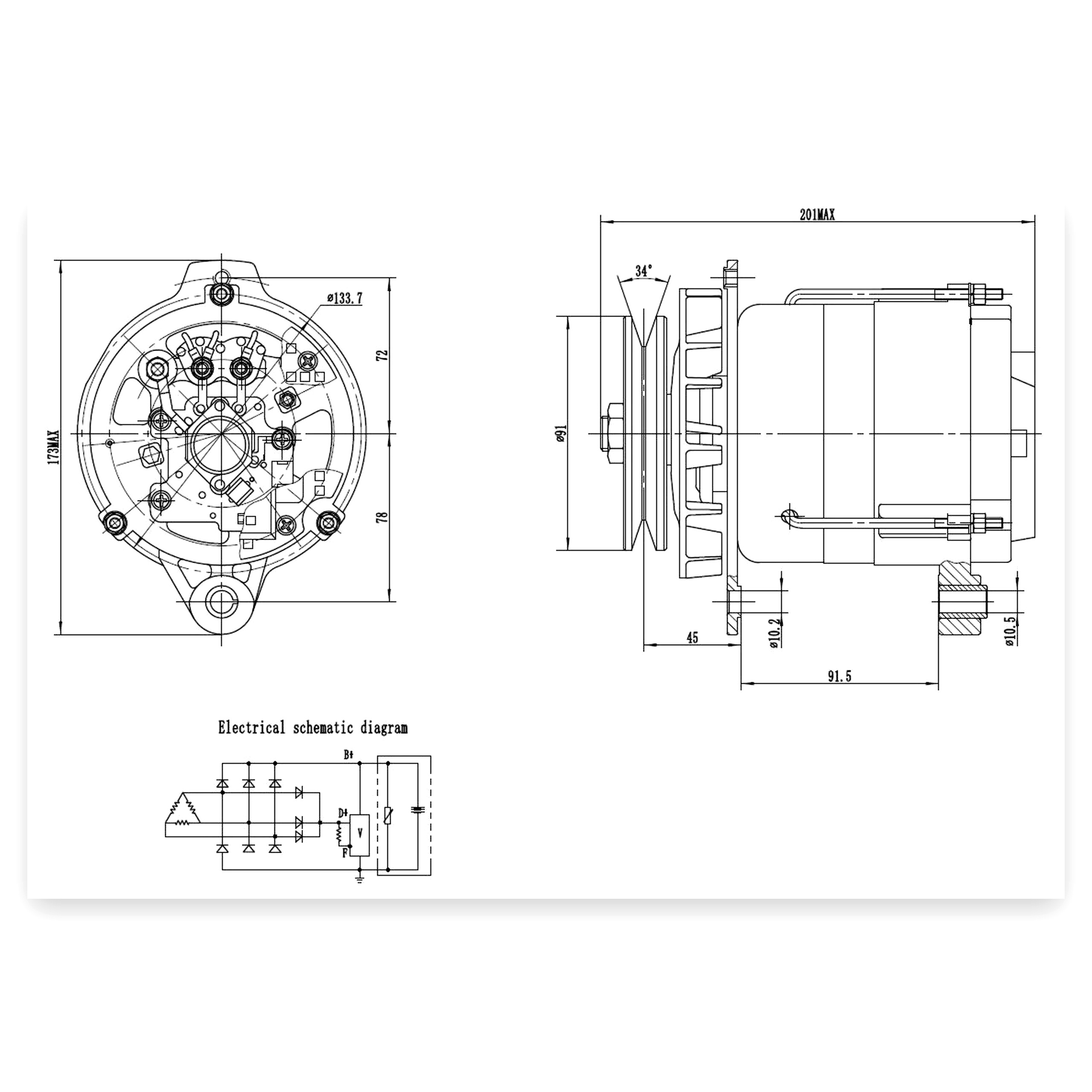 ab34796818183d634954ecfe32e39e9f.jpg Alternator duże koło pasowe 14 V, 50A Władimirec T25 do przyczepy D-50