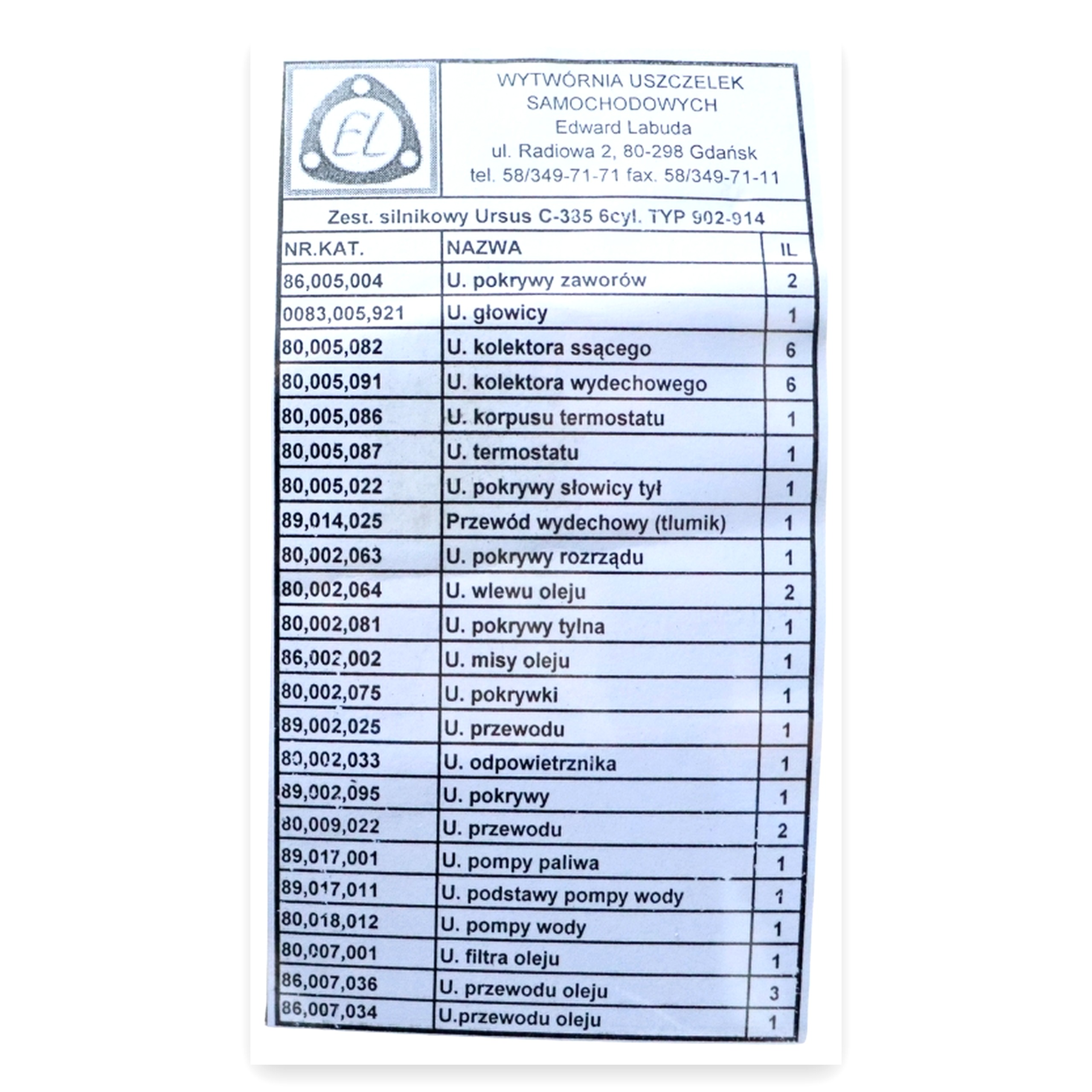 b248535b6b8af24c587208e64736add5.jpg Komplet uszczelek silnika do ciągnika Ursus C-385
