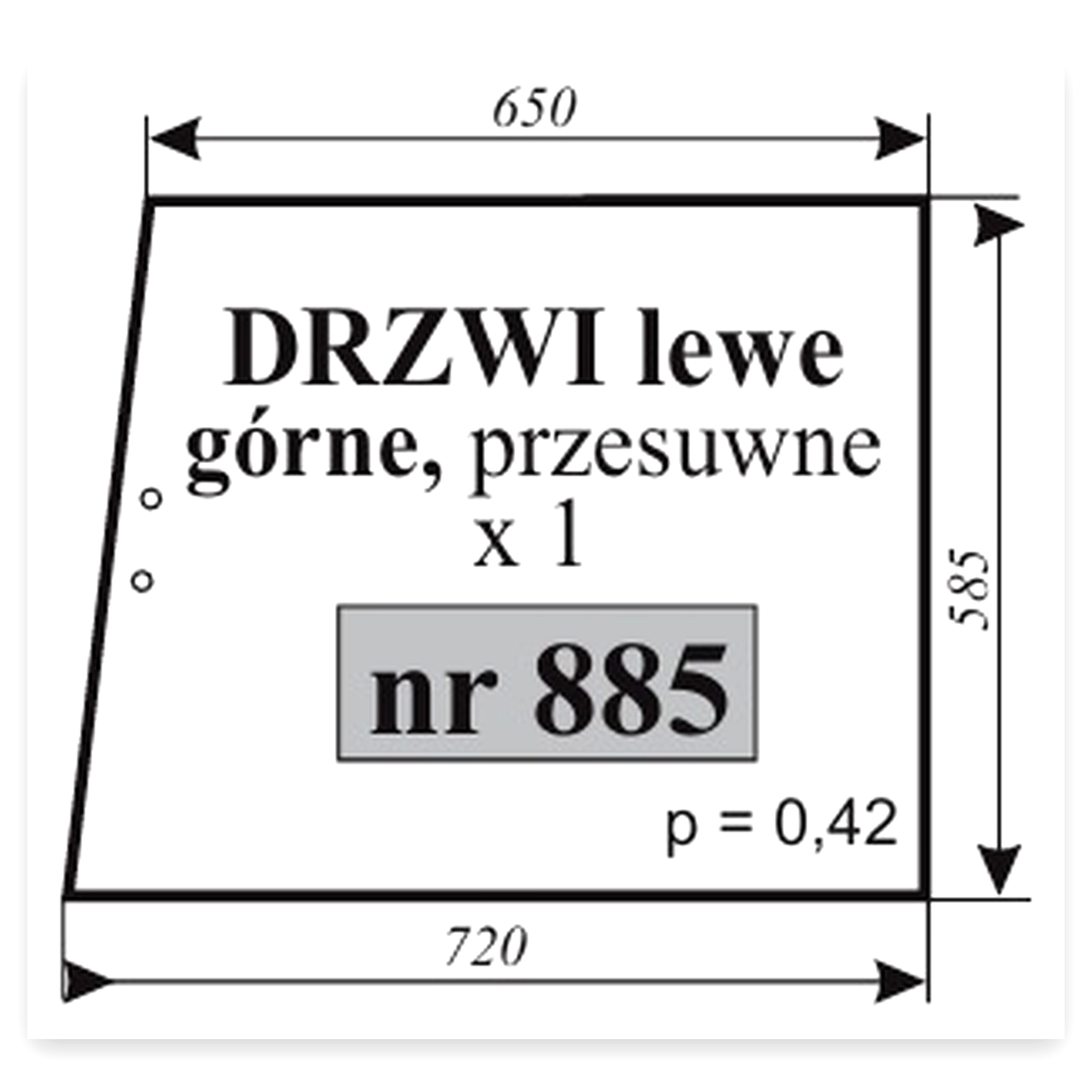 b9ce37db0ca66b16bbfcac86b399d546.jpg Szyba drzwi lewa górne,przesuwne MF-2620 Massey Ferguson 2620