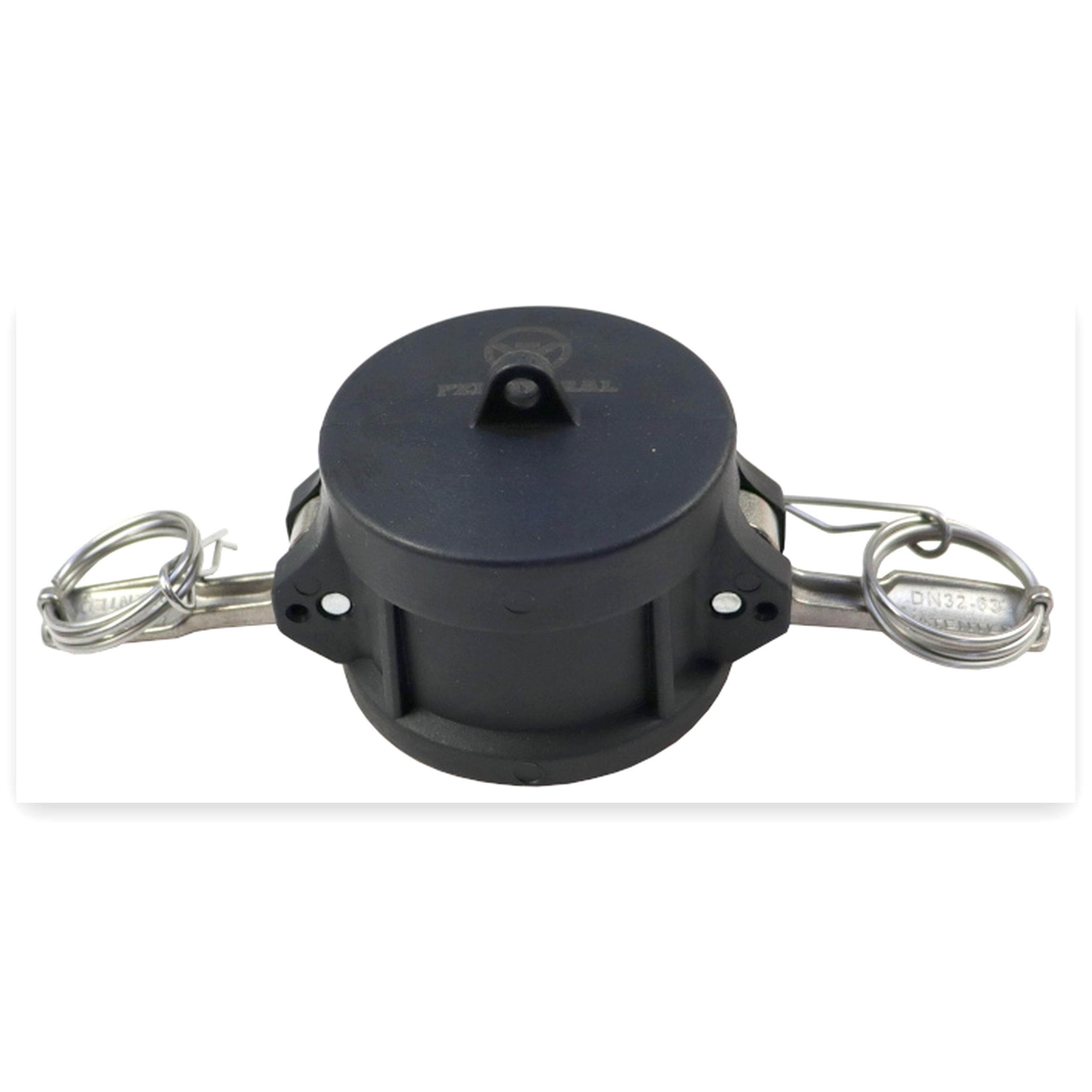 c223a4cd0a7cfe700d731fd5dc9c2a72.jpg Zaślepka złącza Camlock DC żeńskie 16bar polipropylen PP 2" x 50 mm