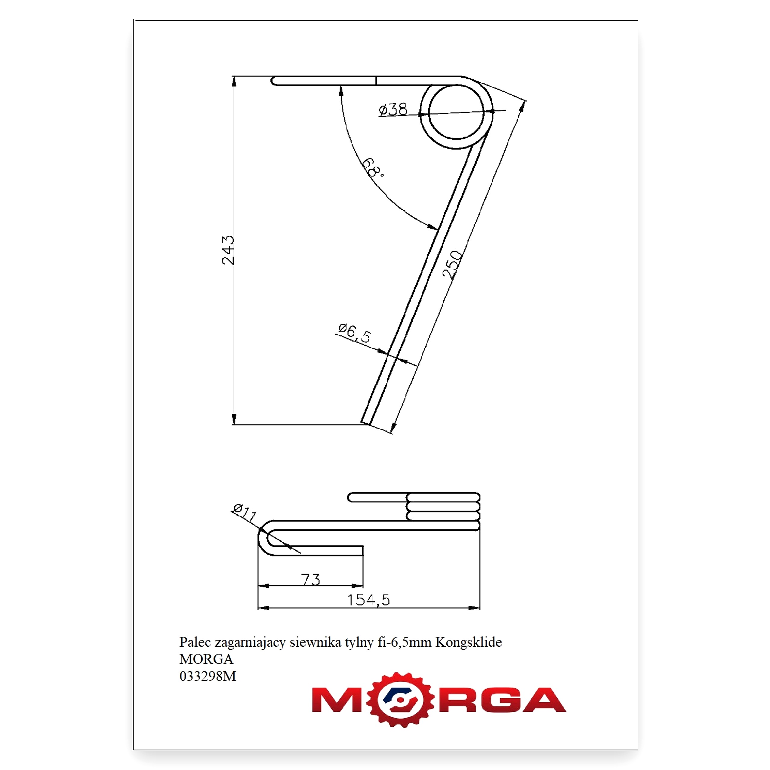 c5e383bf58e735d2ac383c7d0119facb.jpg Palec ząb zagarniający siewnika przedni FI-6,5 mm Kongsklide Demeter