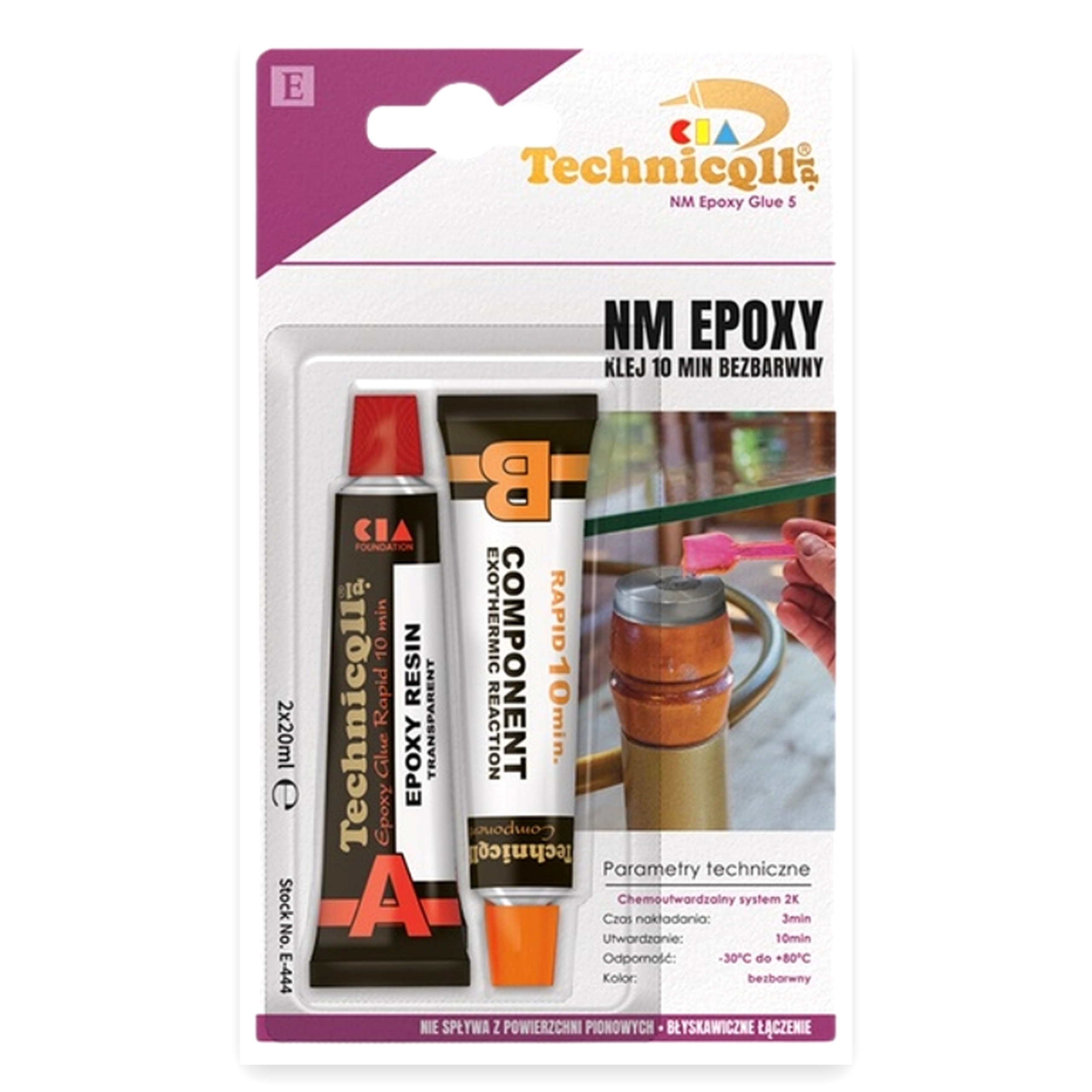 c8d83cdb811c24e1ab1b850bf6b2c5c2.jpg Klej epoksydowy bezbarwny dwuskładnikowy 2x12ml 10min uniwersalny
