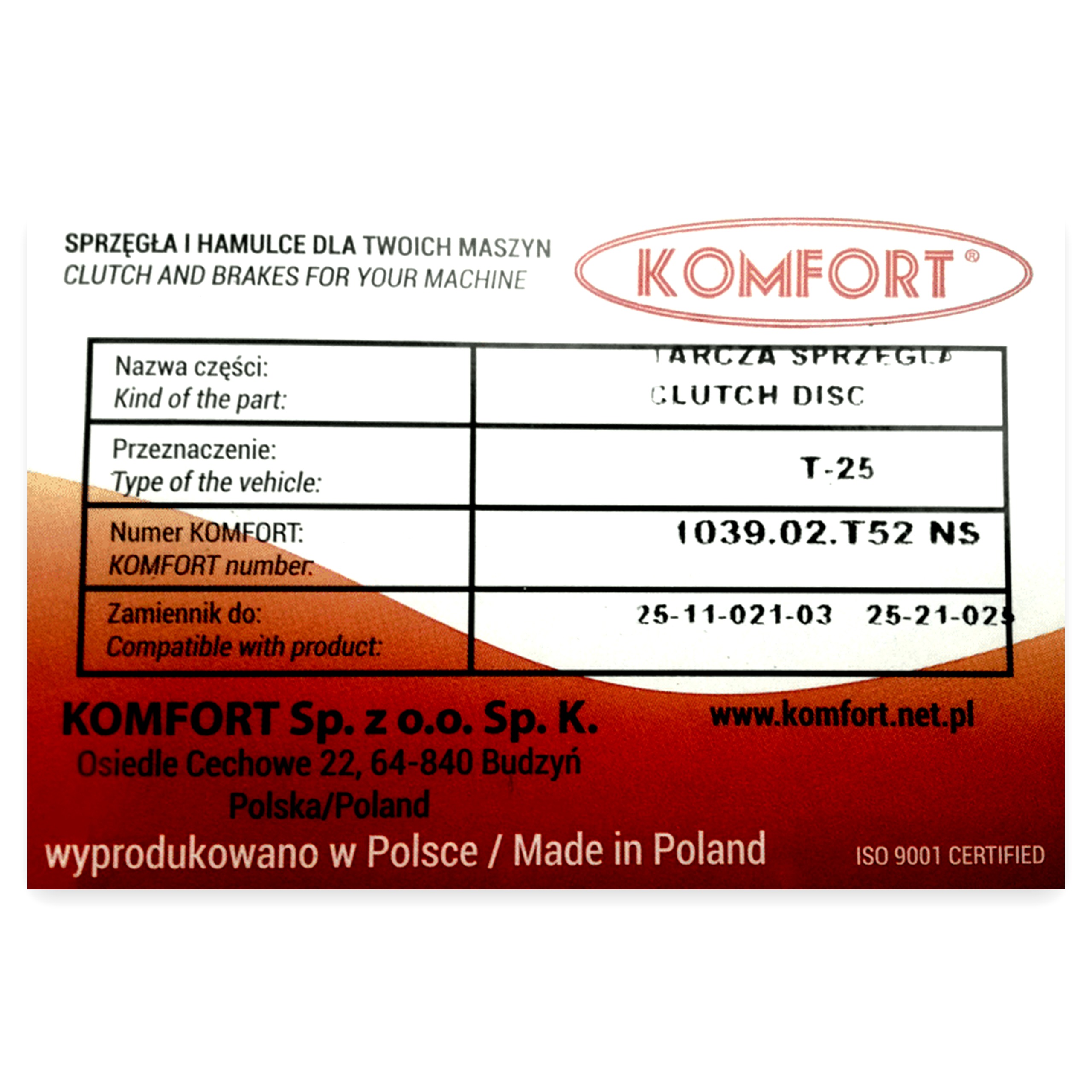 c8d9919241553030b6a5244dc830dcce.jpg Tarcza sprzęgła T-25 KOMFORT plecionka