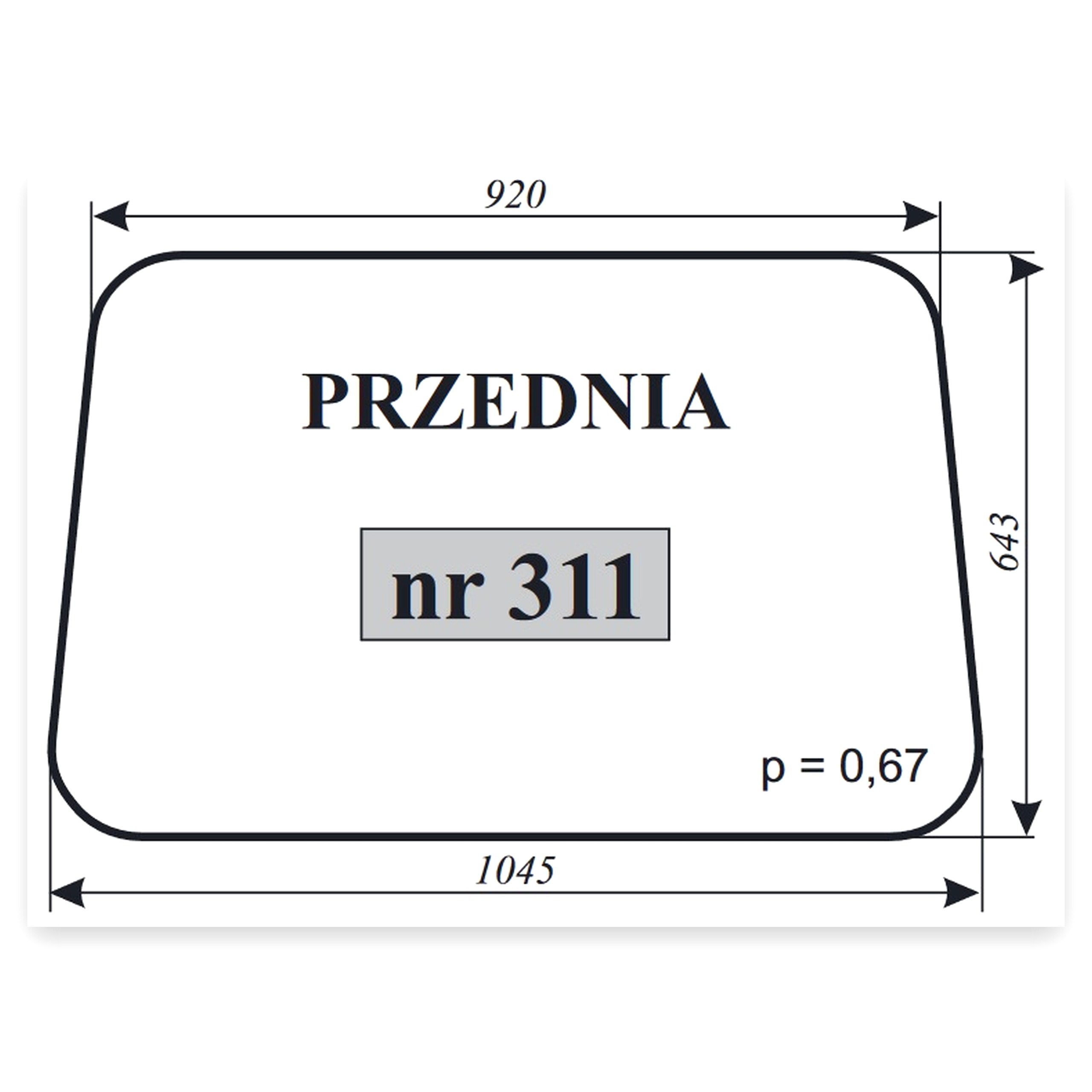 ca47421c62c3fbe631075c703e446e53.jpg Szyba przednia MF-235 kabina Luboń do ciągnika Massey Ferguson