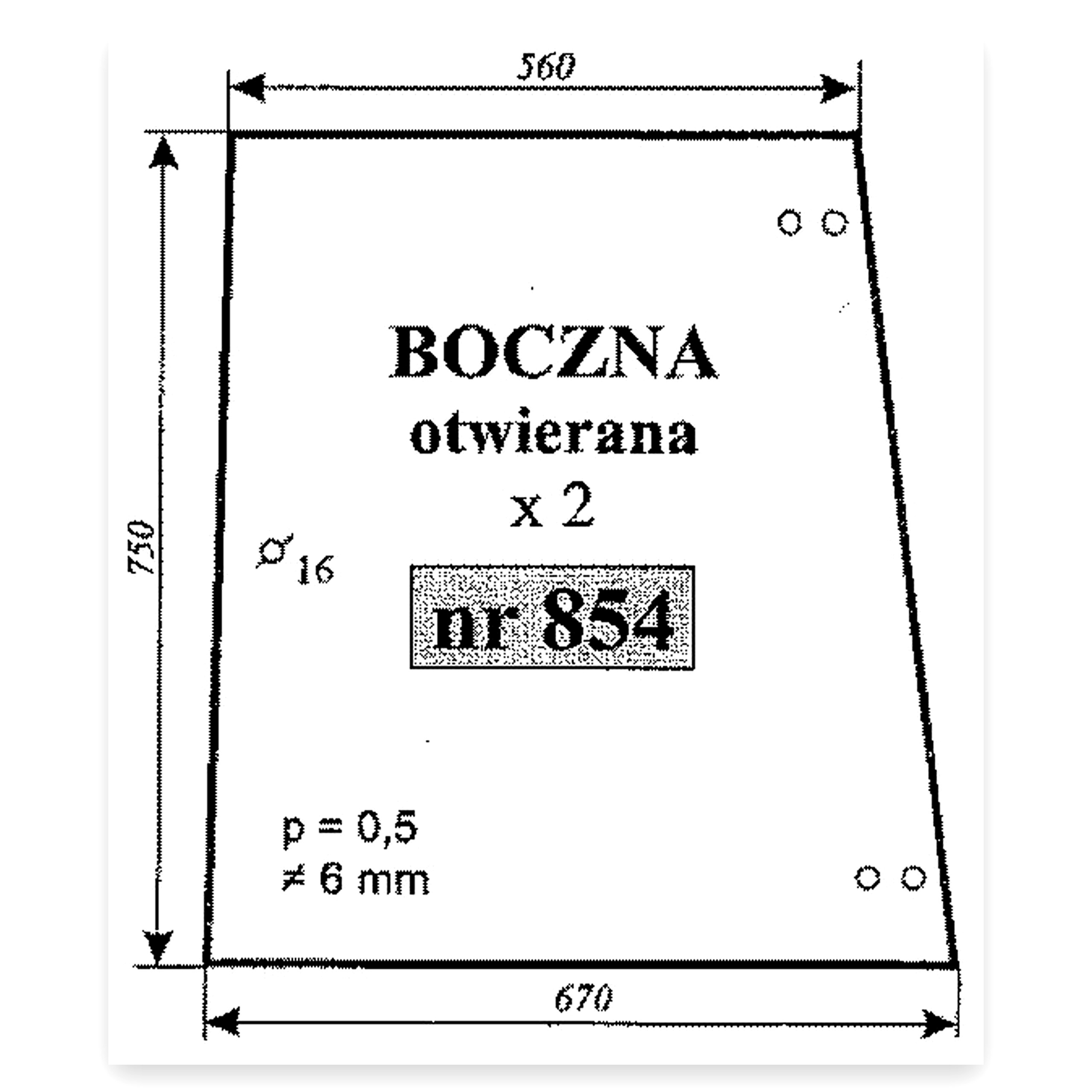 Szyba boczna do ciągnika Fendt