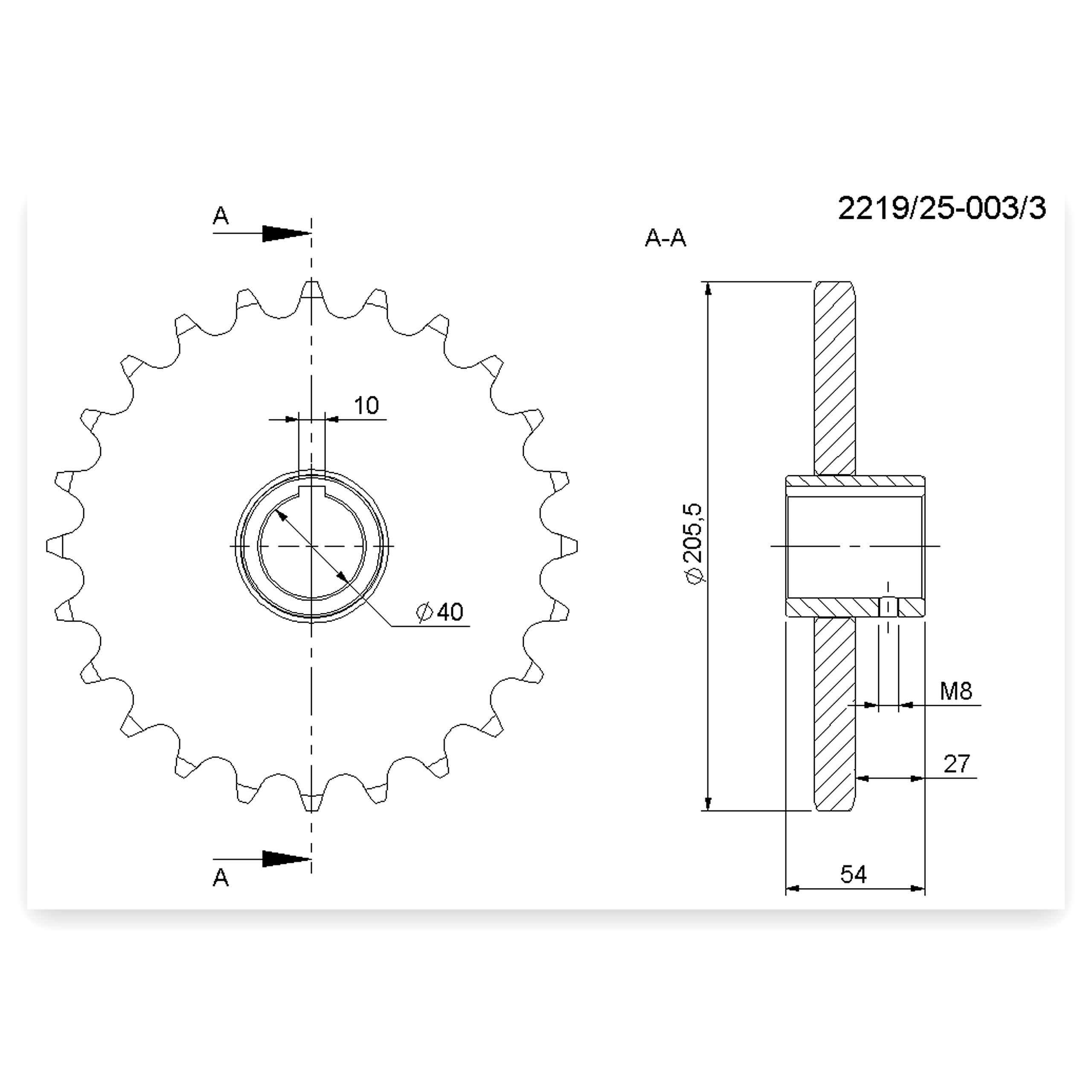 cb702a761d1168e19140cf5120a8bac7.jpg Koło łańcuchowe Z-24 FI-40 mm 1" stalowe rozrzutnik obornika Rolmus