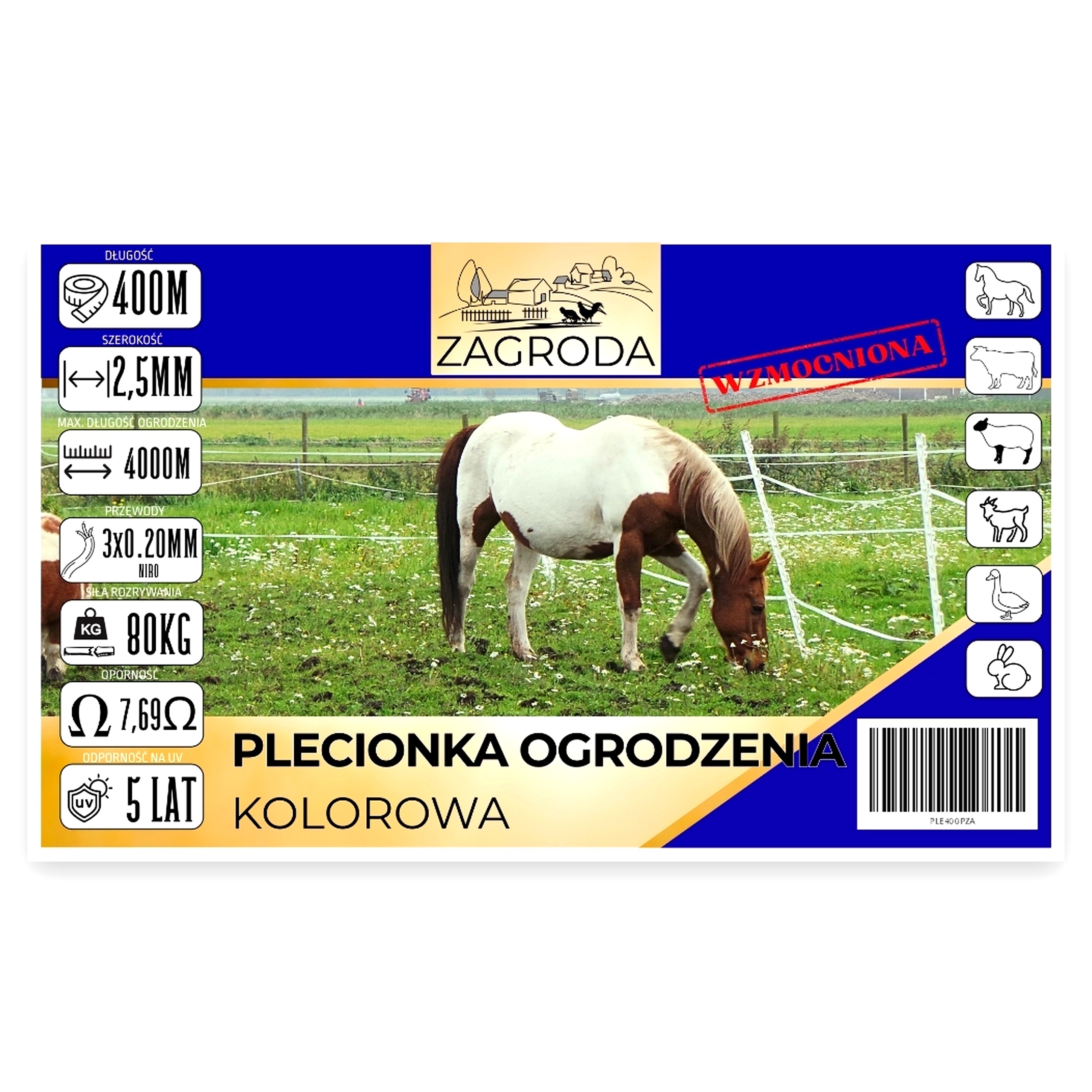 cc1d658ce8d5d1bcfce7227ab24de07d.jpg Plecionka ogrodzenia elektryzatora pastucha 3x0.2 mm odporna na UV 400