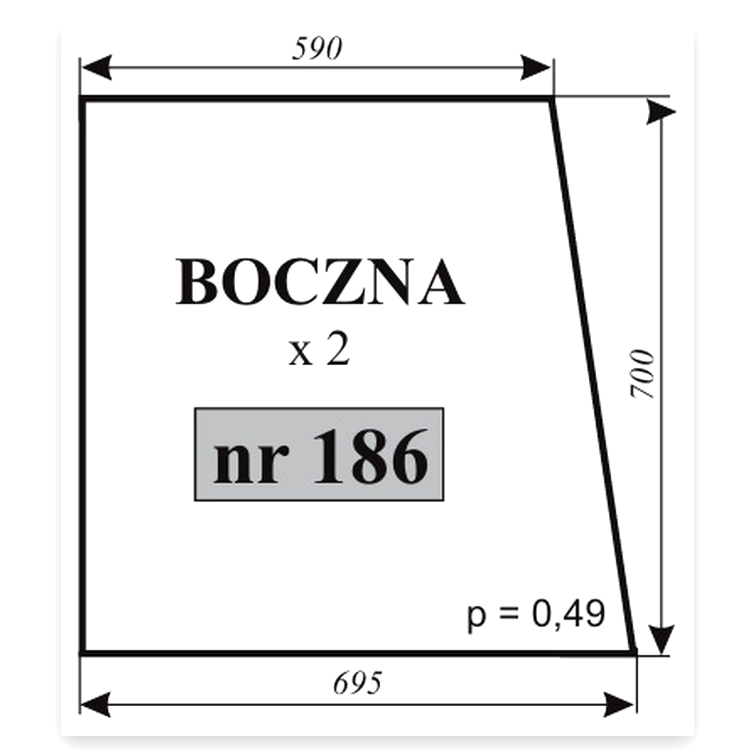 d159f3db0f837d87bbe63baab9dd1a9a.jpg Szyba boczna MF-255 do ciągnika Massey Ferguson