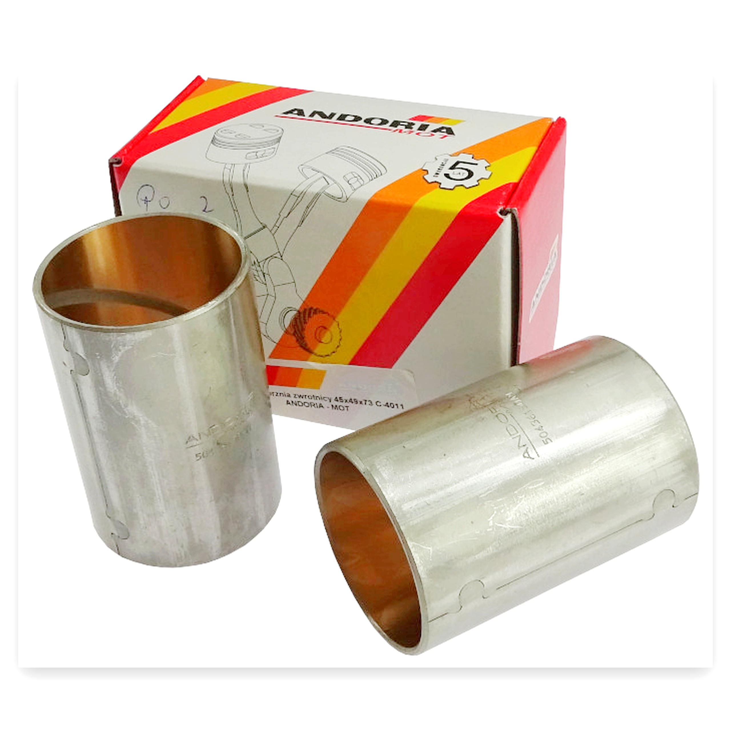 d505c67c1625478f1896496c3e4701dc.jpg Tuleja sworznia zwrotnicy 45x49x73 C-4011 ( sprzedawana po 2 szt) ANDORIA widoczna cena za 1 sztukę