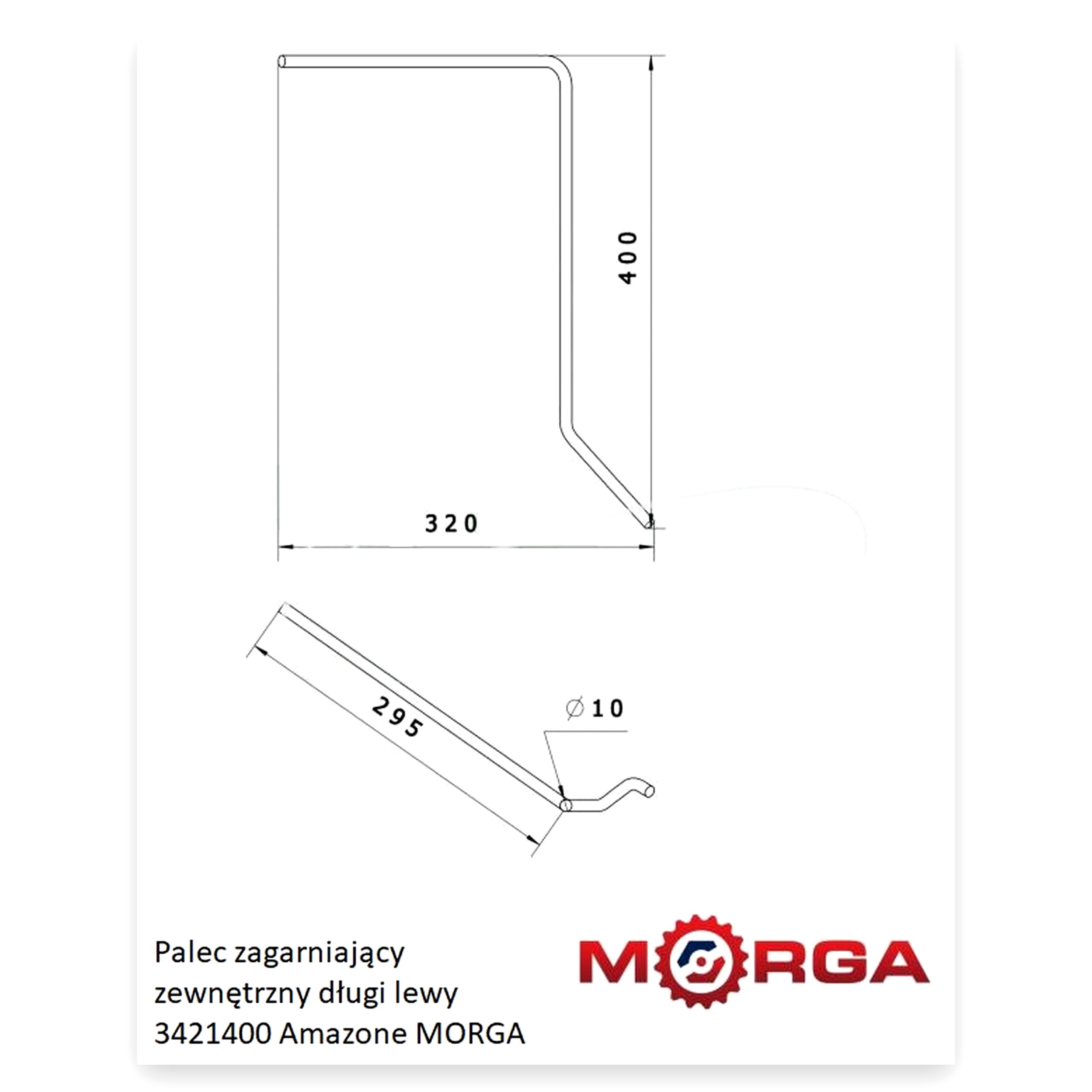 d6c8119fb1674d280b798896bb88c811.jpg Palec zagarniający zewnętrzny długi lewy D9 Amazone FI-10 mm malowany
