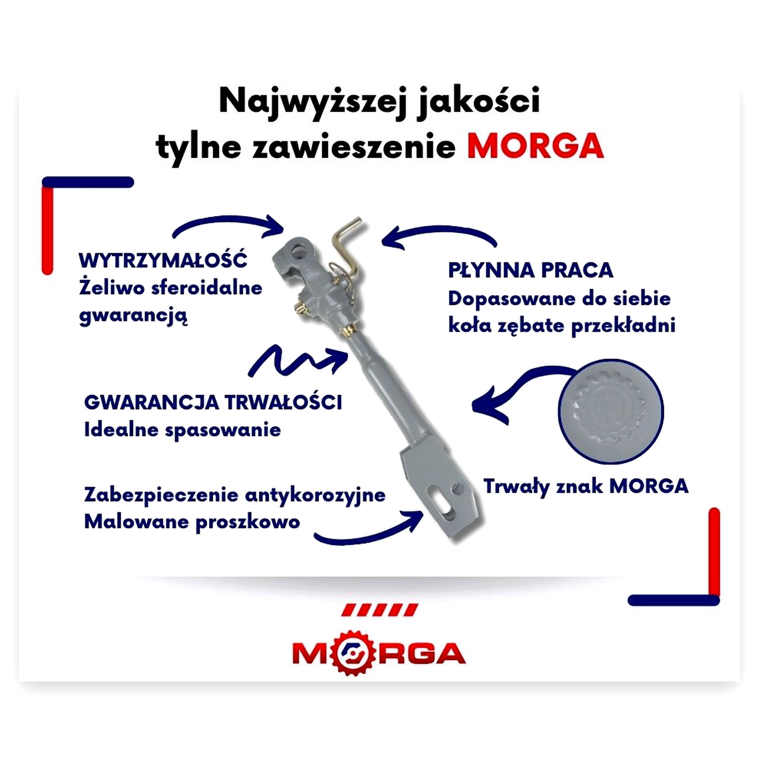 Wieszak prawy z korbą kompletny Ursus C-360 MORGA