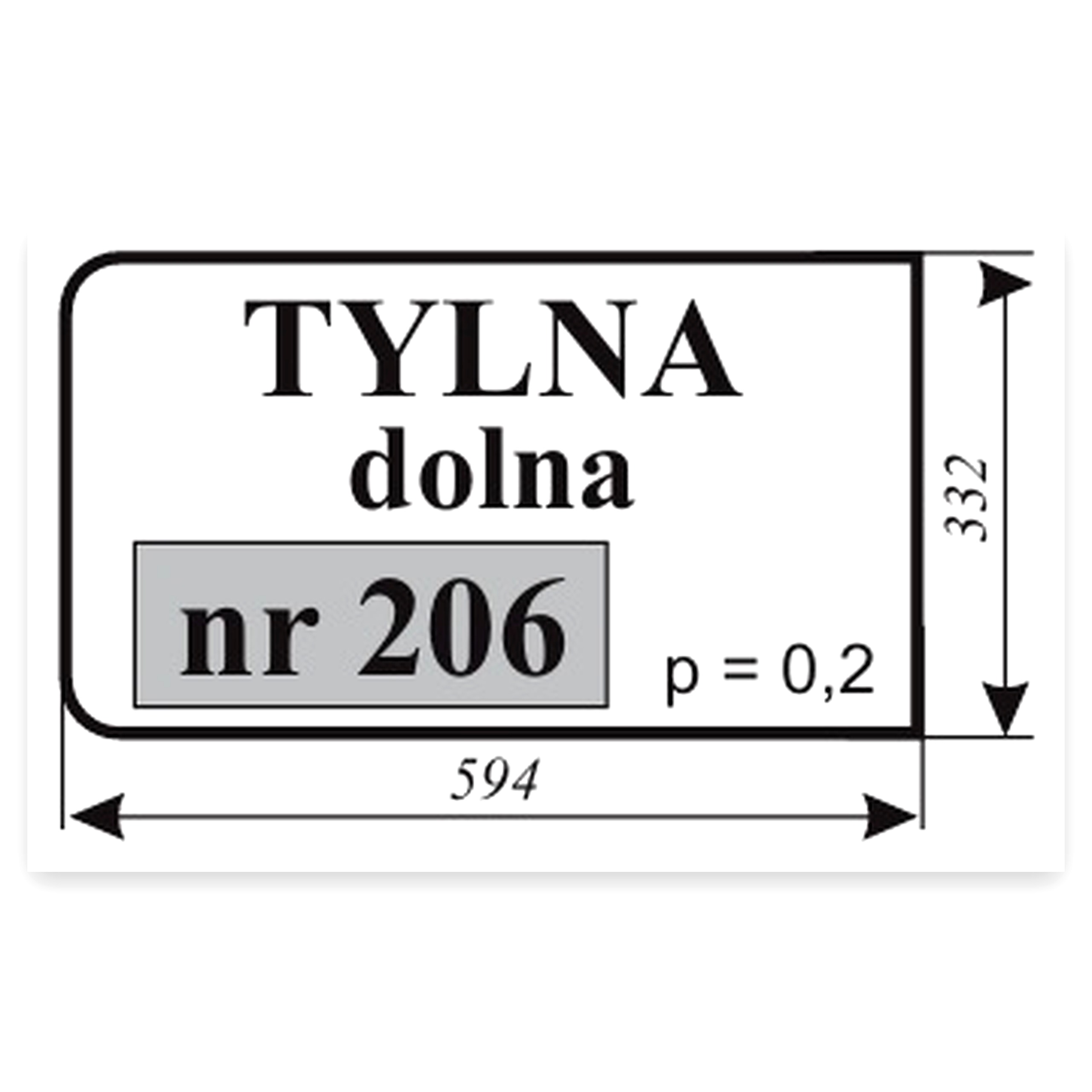 df67947f87236baddab2be6277f1354f.jpg Szyba tylna dolna do ciągnika Zetor 6911