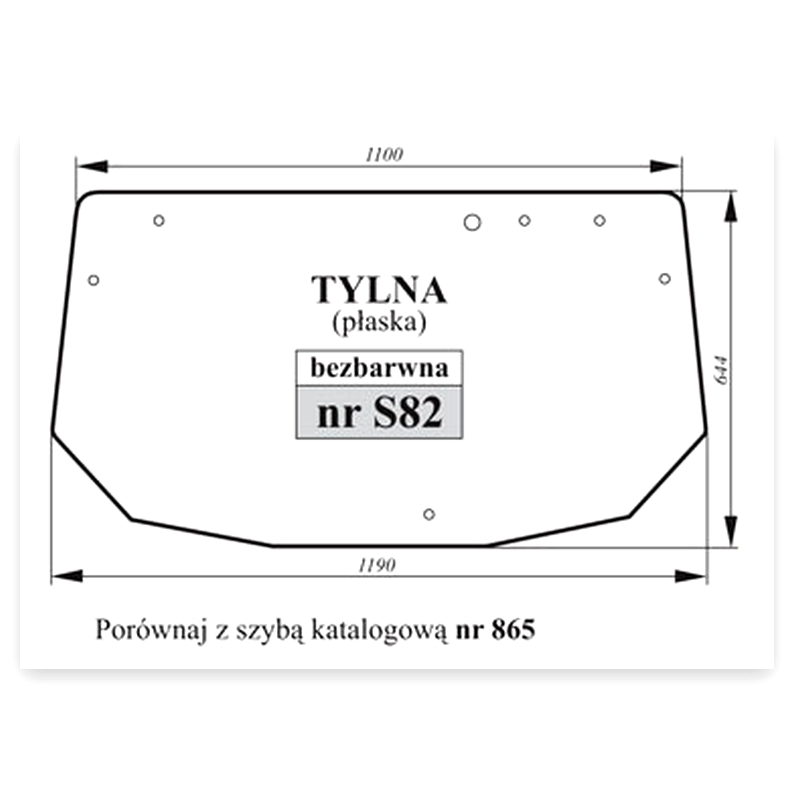 Szyba tylna do ciągnika Fendt