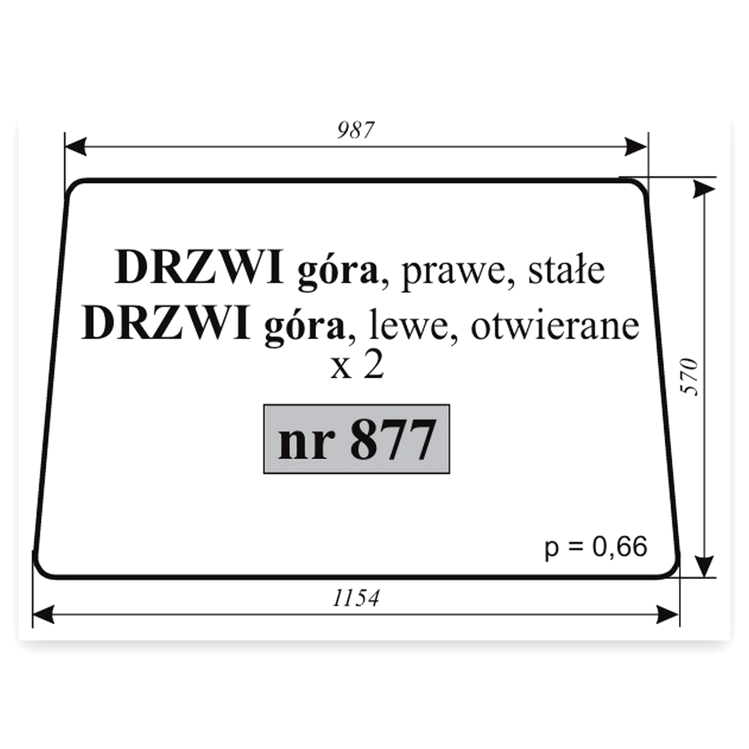 ebfdf6db843b6d31e31f2f3c2094ec97.jpg Szyba drzwi MF-595 NR.877 do ciągnika Massey Ferguson 595