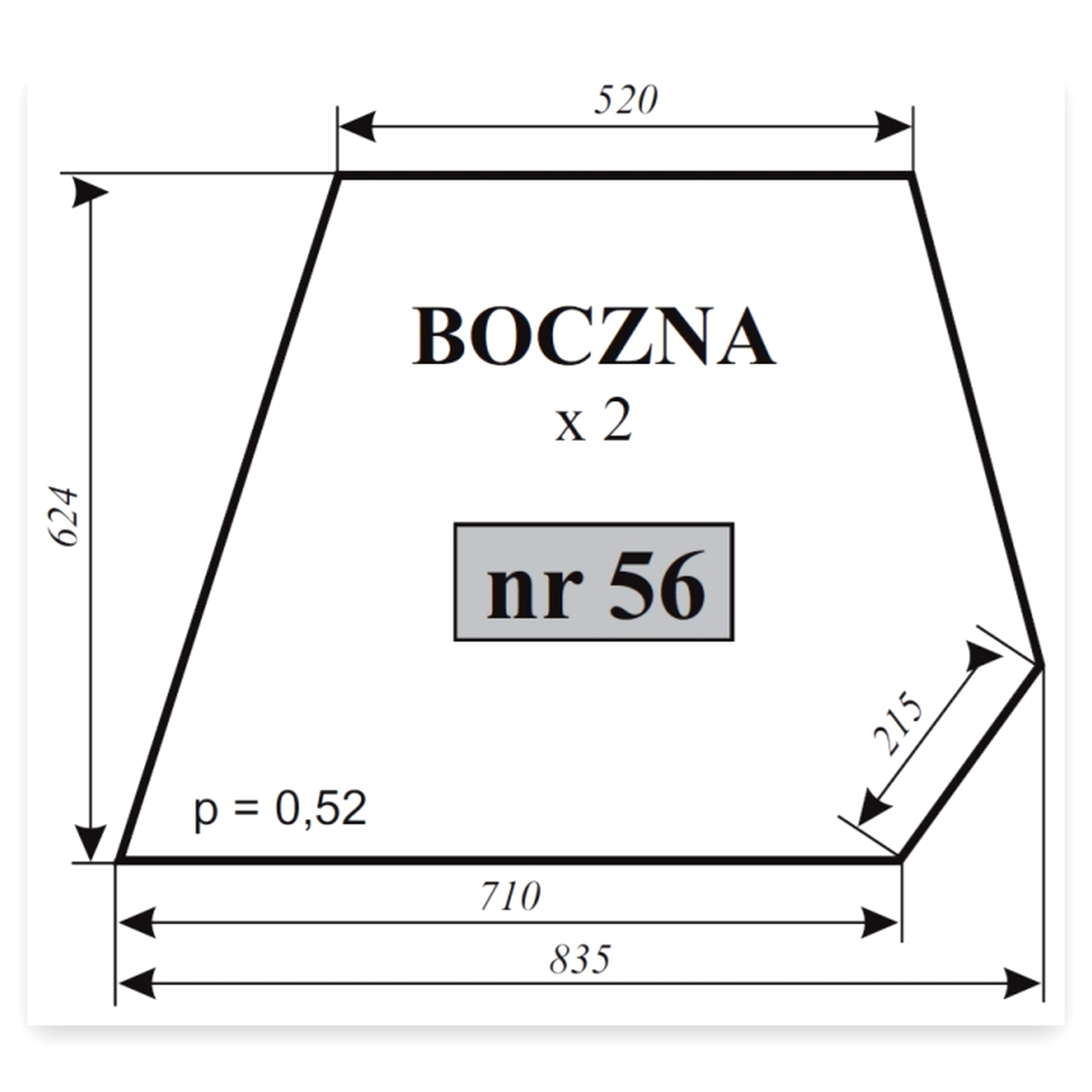 f0e2e1695caf6909de5c982b7f422669.jpg Szyba boczna C do ciągnika Ursus C-360