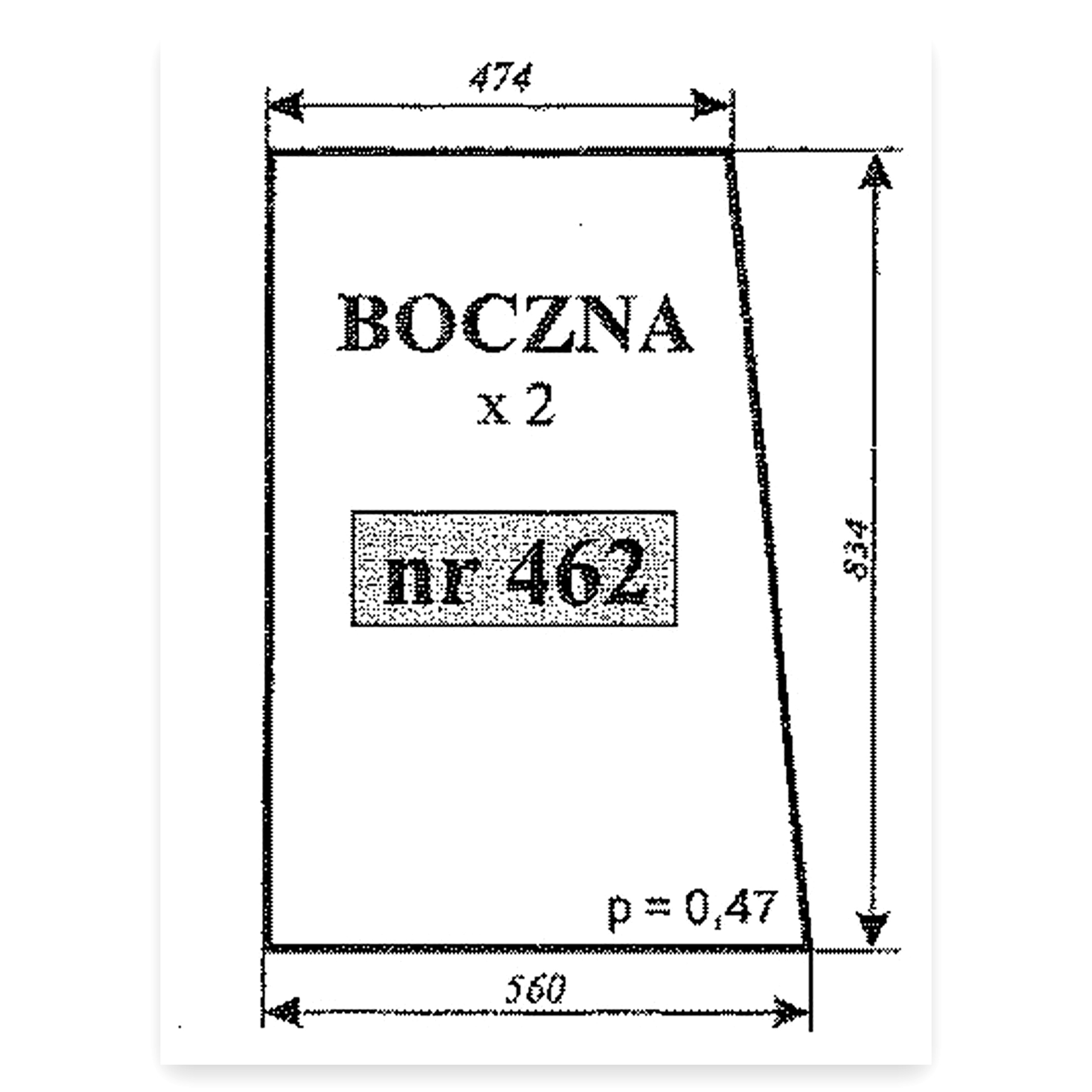 Szyba boczna 2802 Ogrodnik Koja do ciągnika Ursus