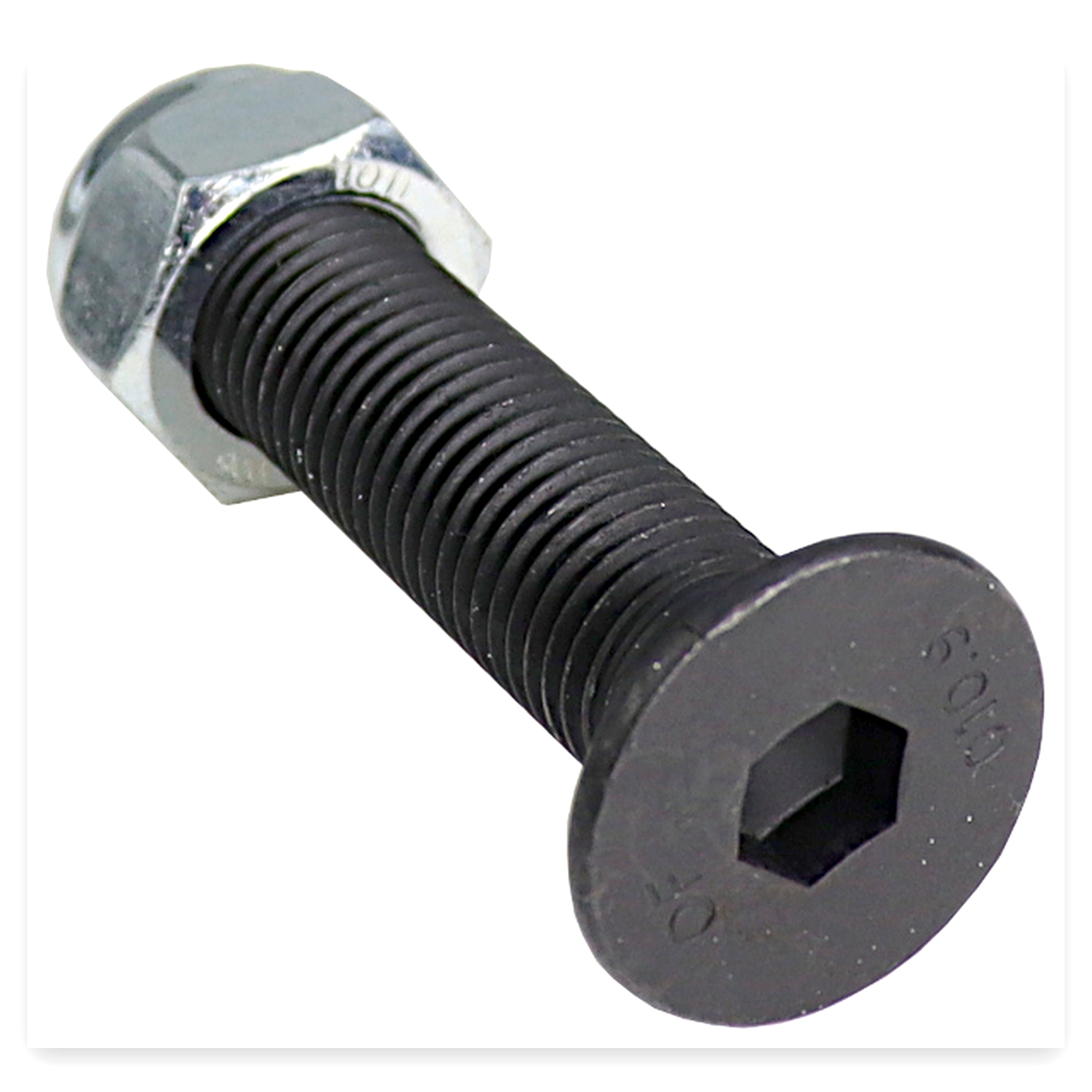 f4de45ae13cd3ed53d86ae9654281dc6.jpg Śruba imbus łeb stożkowy noża paszowozu z nakrętką M16x70 DIN7991 kl 10.9 MORGA ( sprzedawana po 10 szt ) widoczna cena za 1 sztukę