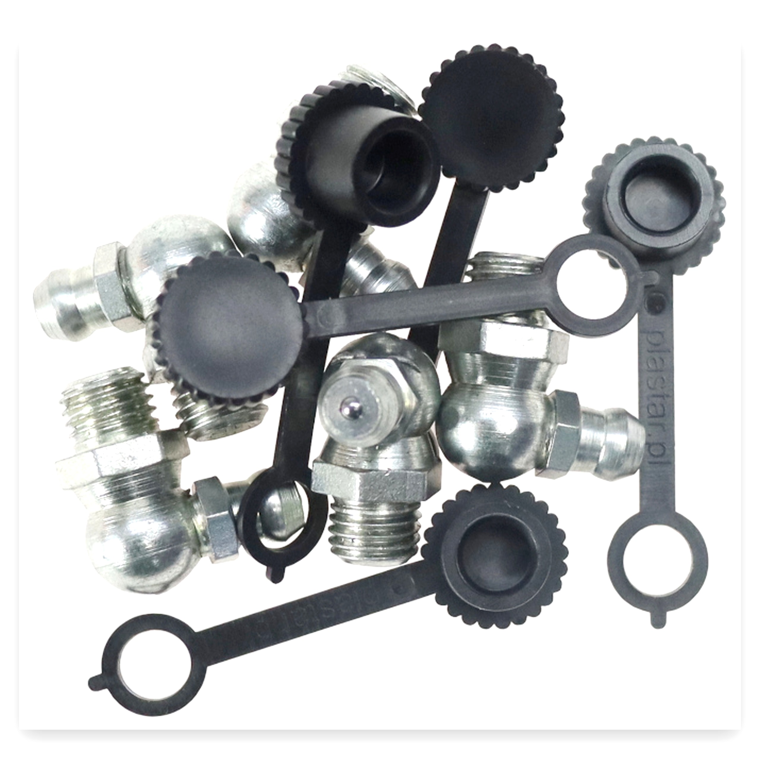 01c2d65d41cf329718134f0a97a69aac.jpg Komplet smarowniczek M8x90 5szt, osłona smarowniczki czarna PZL HYDRAL