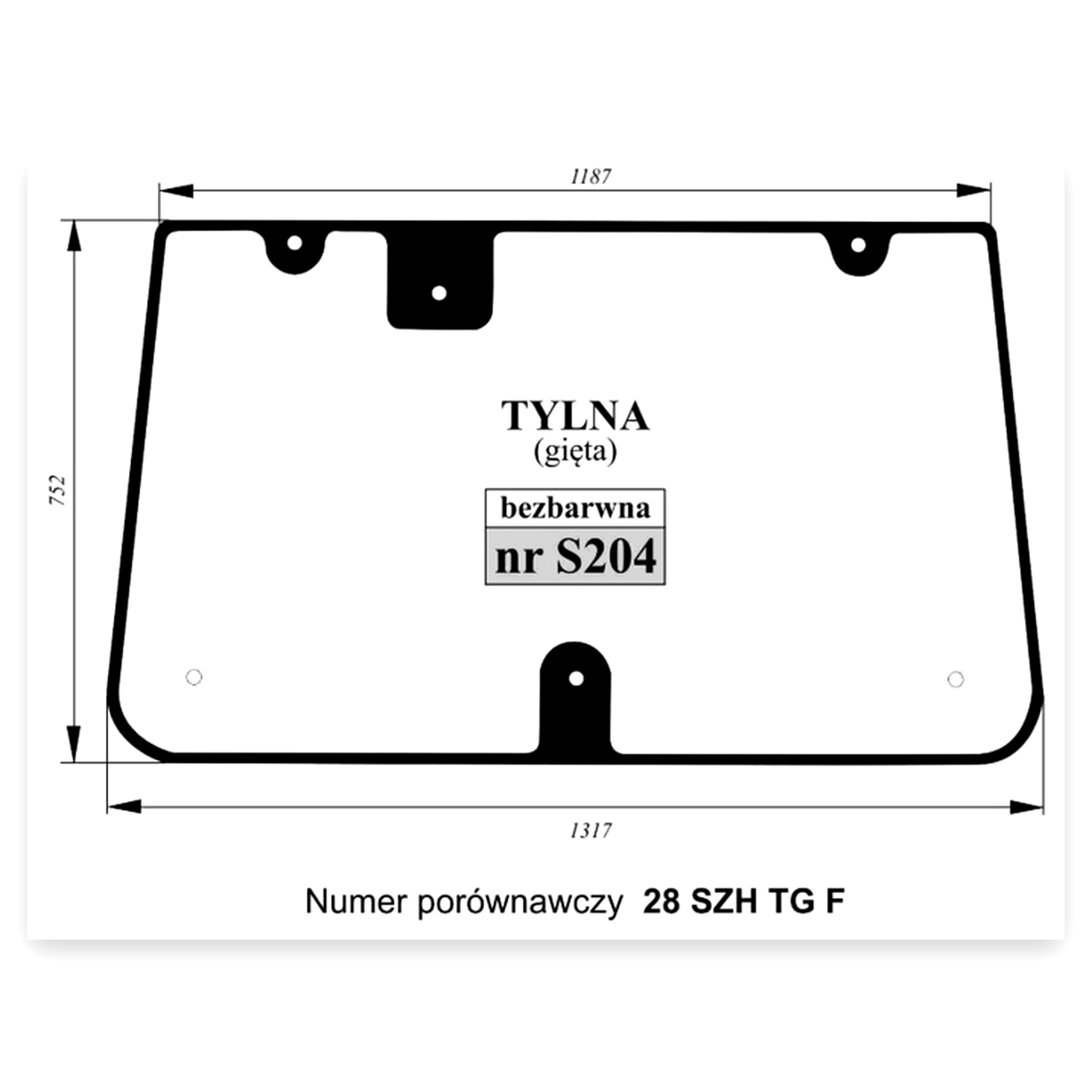 02489337dab1ca13c1f50fb78212d566.jpg Szyba tylna gięta do ciągnika Farmtrac