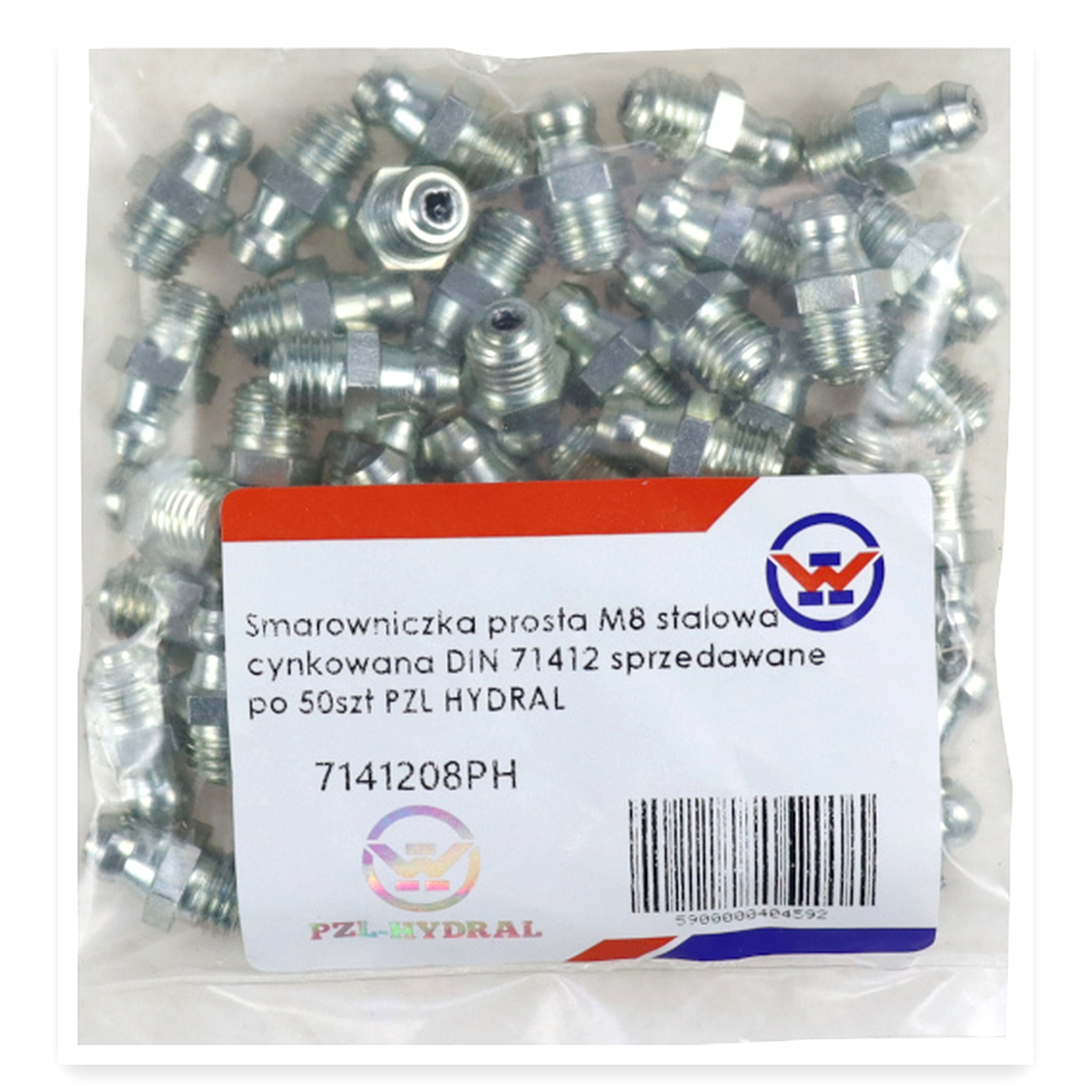 0cc7021c5115e4263cd77ebfc2aaaf7c.jpg Smarowniczka prosta M8 stalowa cynkowana DIN 71412 (sprzedawane po 50szt) PZL HYDRAL widoczna cena za 1 sztukę