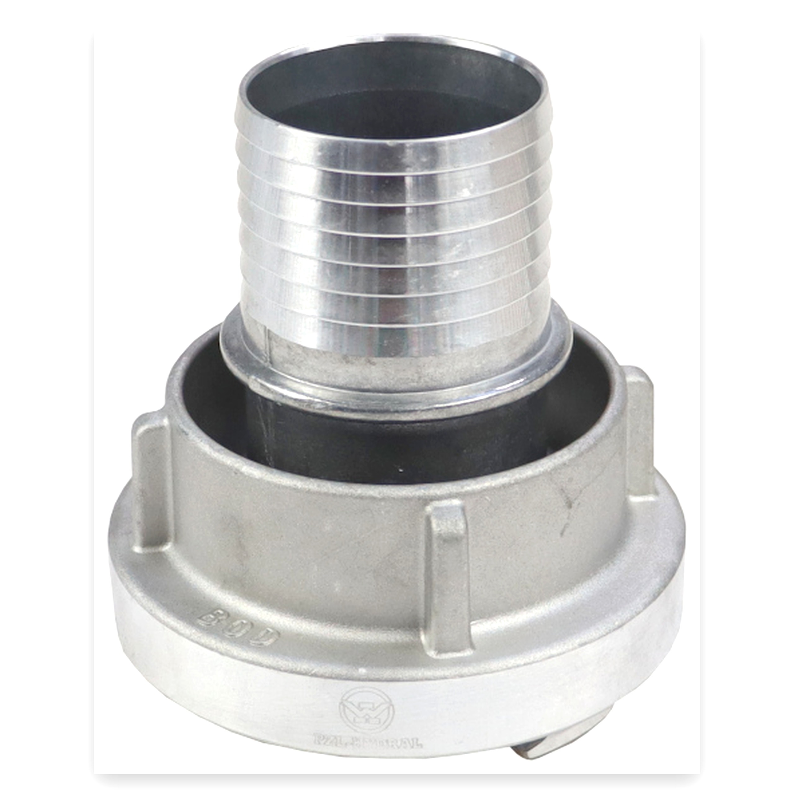 13602884fdc7a39fdb3f142a61f33bc0.jpg Łącznik ssawny 52 mm + tuleja karbowana 50 mm aluminiowy PZL HYDRAL