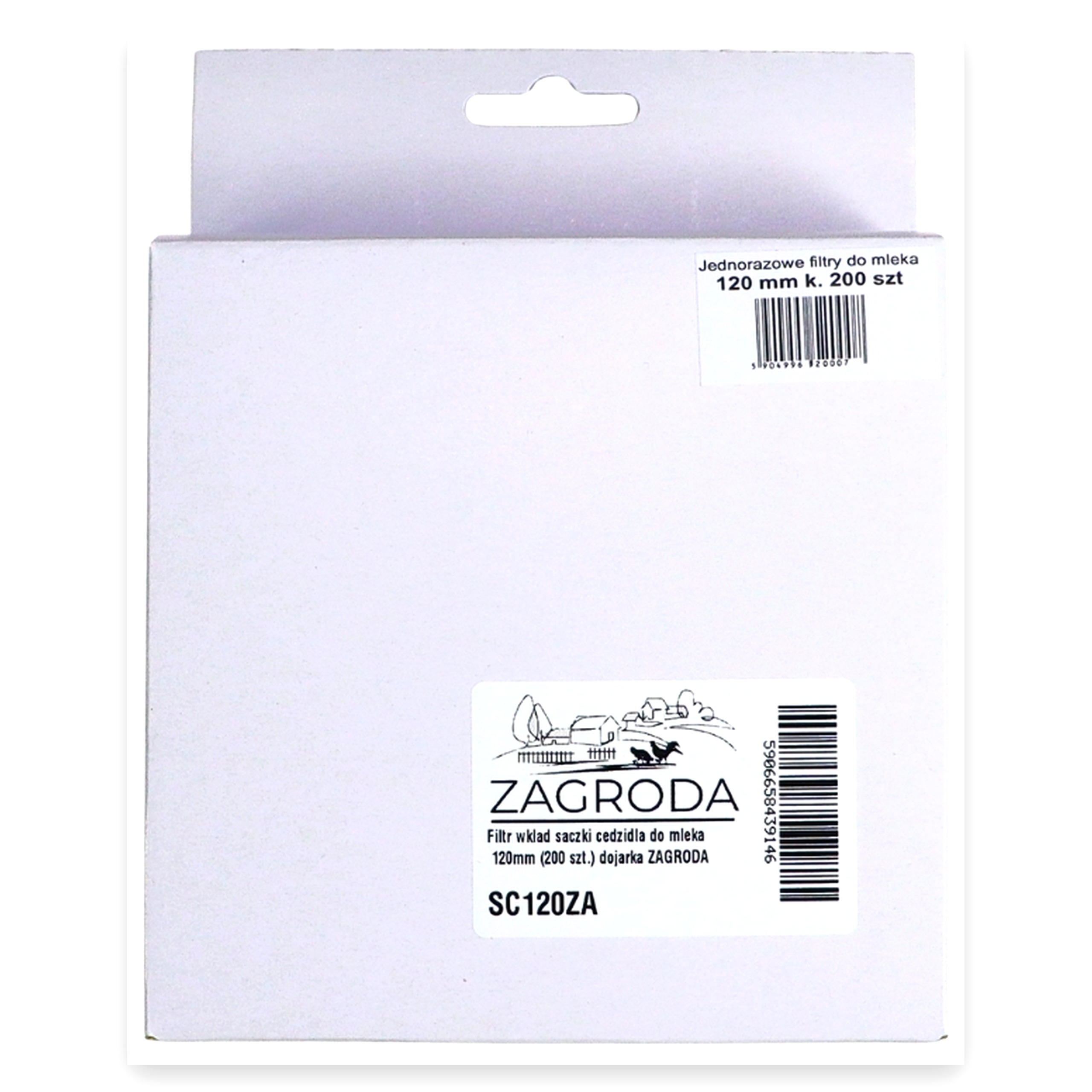 Filtr wkład sączki cedzidła do mleka 120 mm (200 szt.) dojarka ZAGRODA