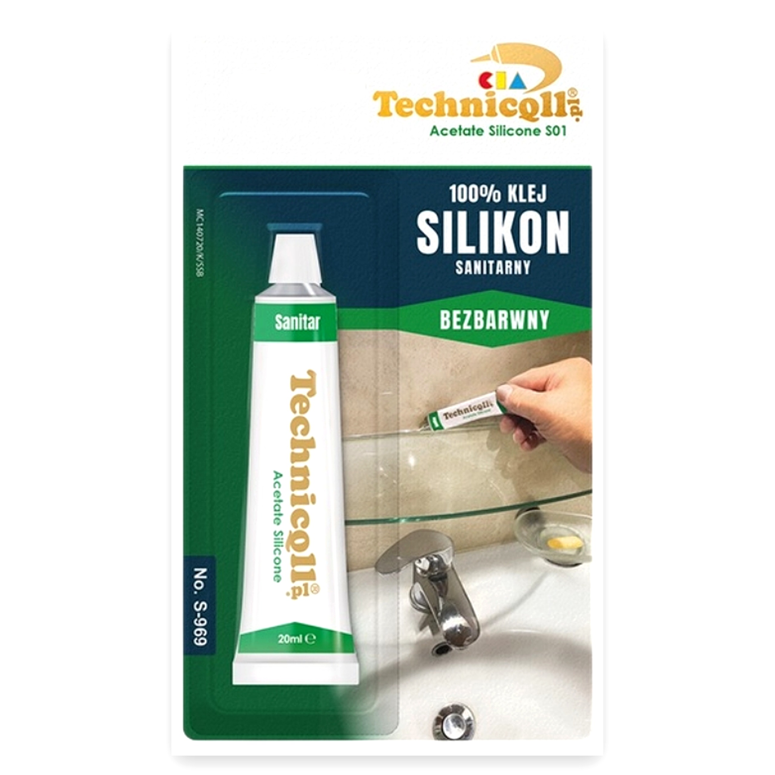 18c6007af7ba9cd00680bdb1bcfd13bf.jpg Silikon sanitarny 20ml bezbarwny odporny na pleśń S-969 Technicqll do
