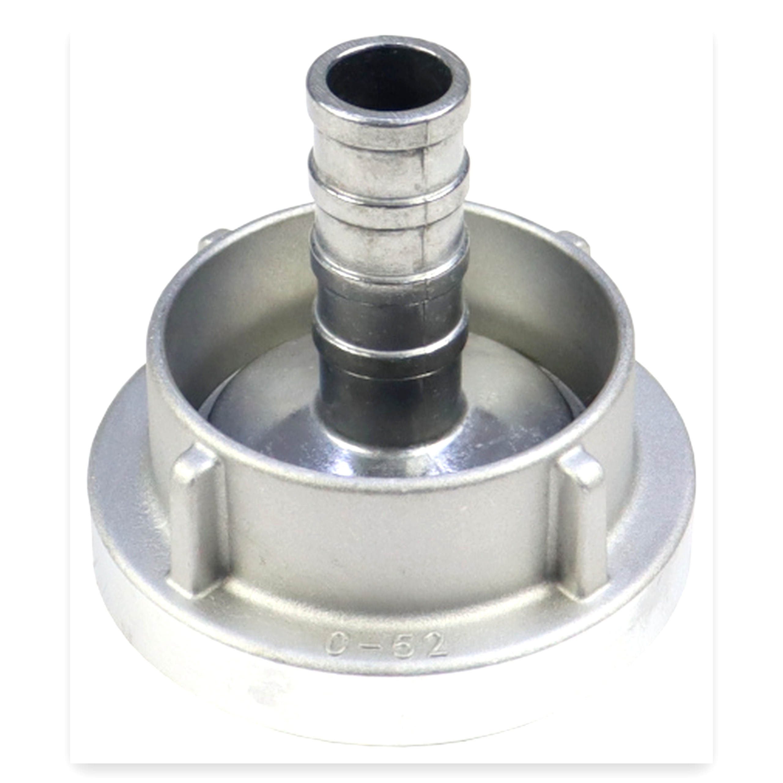 314c6753e3c487b8ddb14abec820d7ec.jpg Łącznik ssawny STORZ 52 mm z tuleją pod wąż 25 mm aluminiowy PZL
