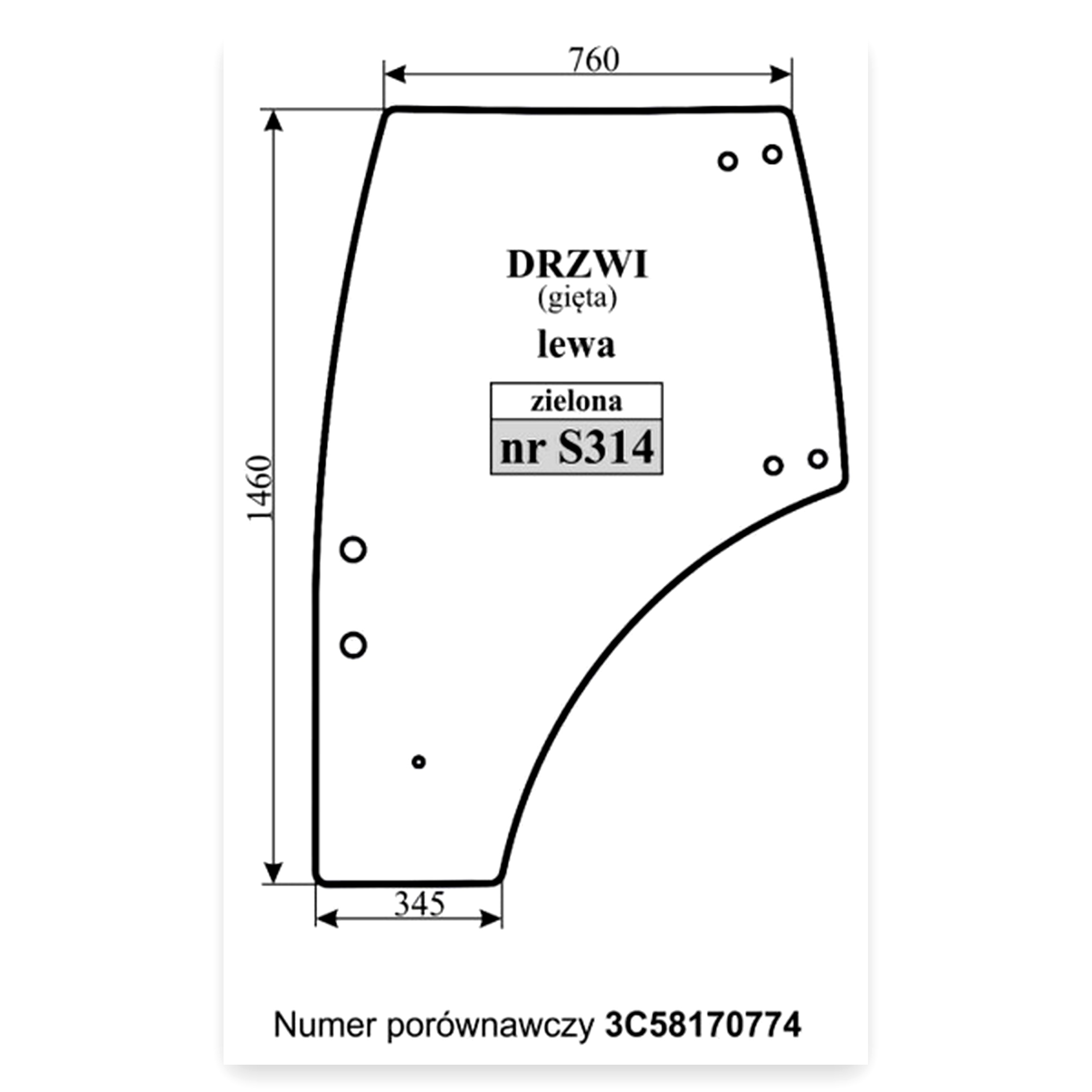 337a92093f3ee44b41c0e8e3f36b1ca6.jpg Szyba drzwi lewa gięta zielona Kubota do ciągnika Kubota M5111hc