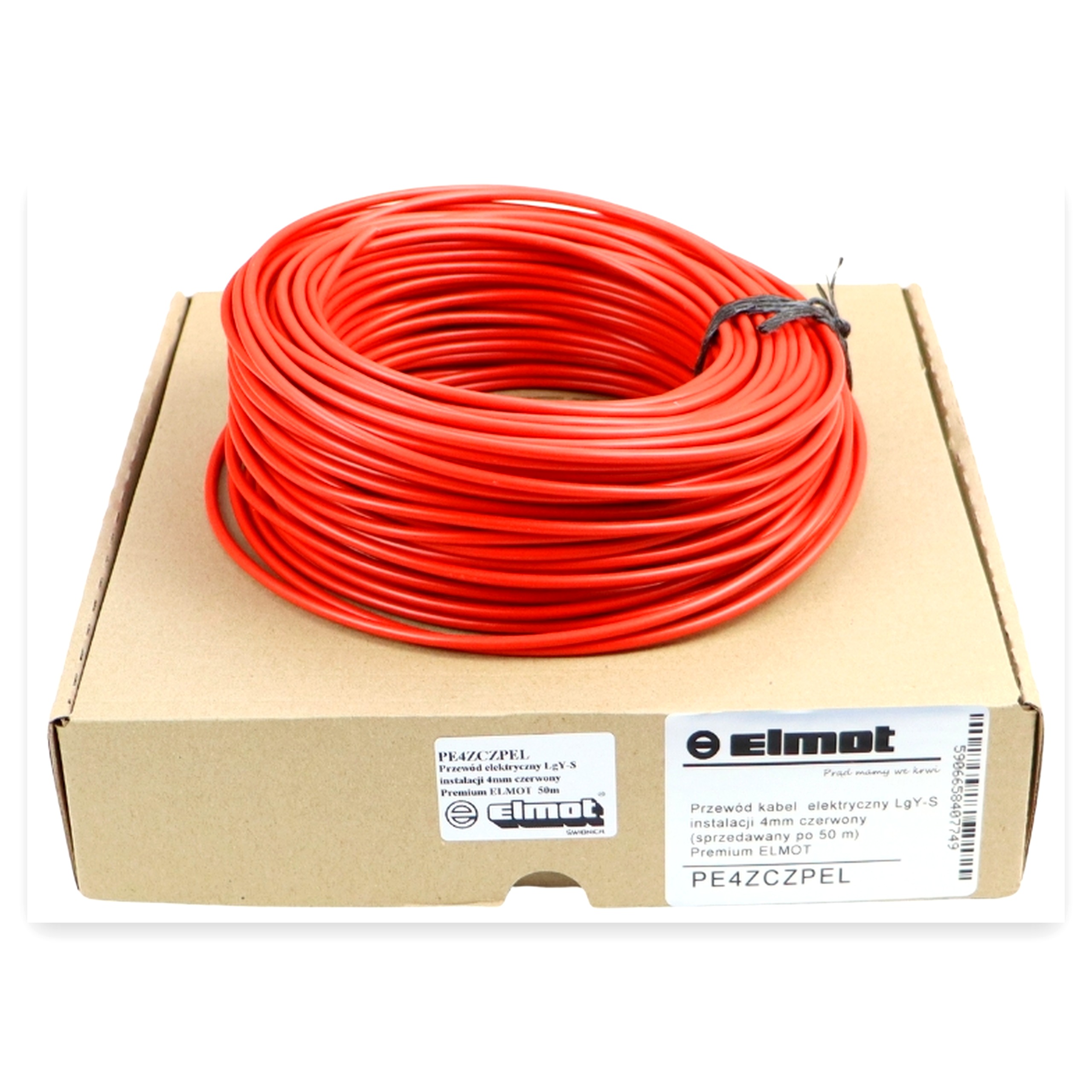 469055d3d2966b9da53ffe8e595f475c.jpg Przewód kabel elektryczny LgY-S instalacji 4 mm czerwony (sprzedawany