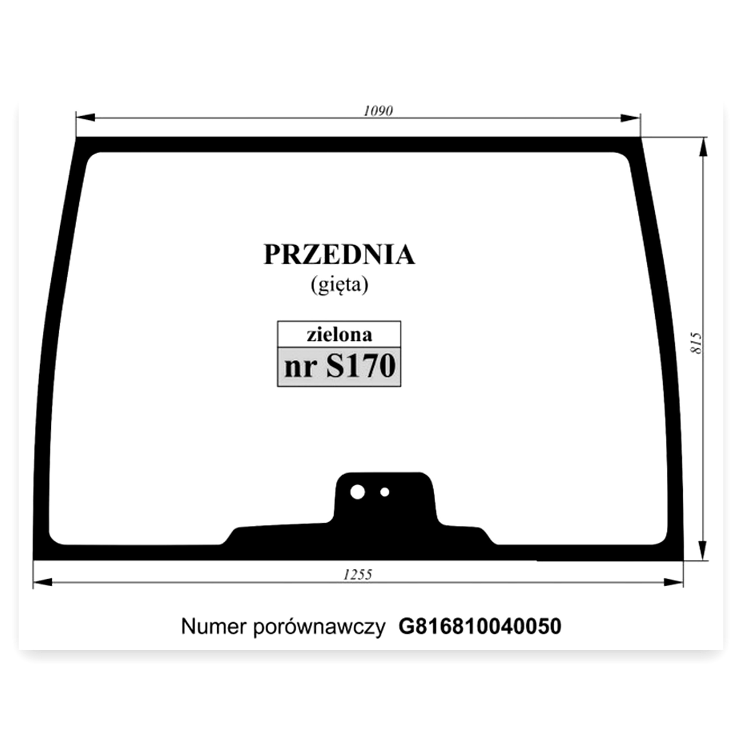 Szyba przednia gięta do ciągnika Fendt