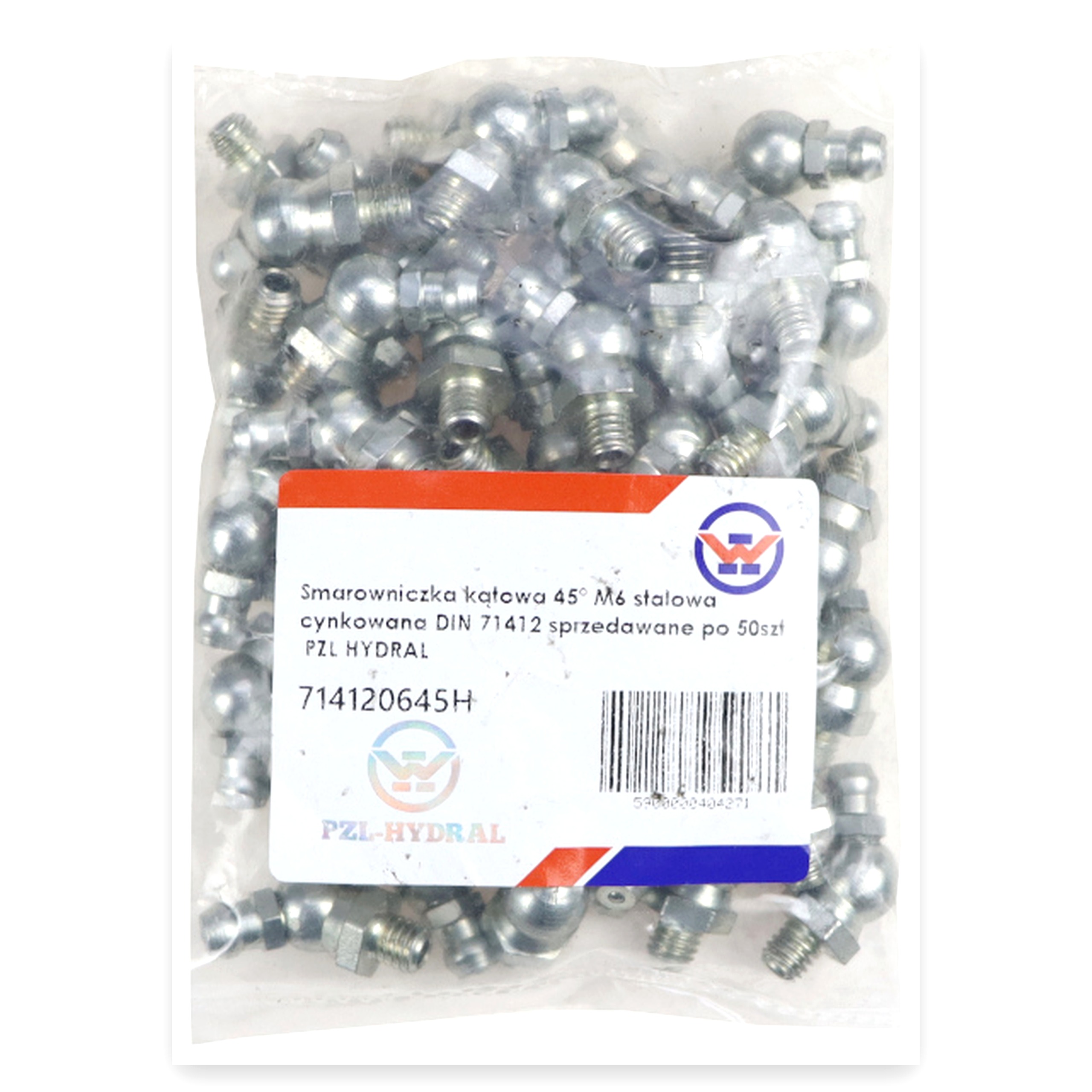4c45be1f28074bedb99ef0616992aa3f.jpg Smarowniczka kątowa 45 M6 stalowa cynkowana DIN 71412 (sprzedawane po 50szt) PZL HYDRAL widoczna cena za 1 sztukę