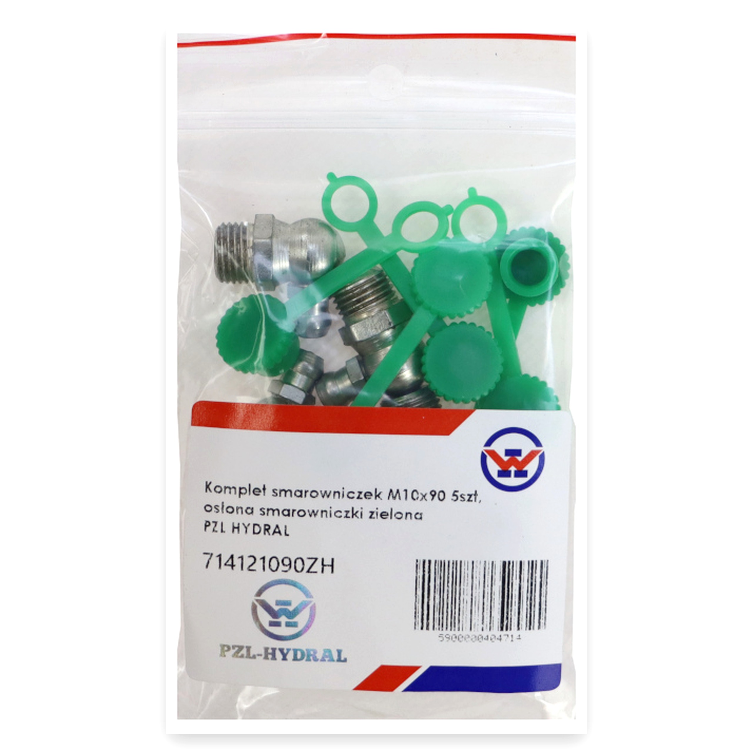 4cc2dabefd7d4d4882b56f30dcceaab9.jpg Komplet smarowniczek M10x90 5szt, osłona smarowniczki zielona PZL
