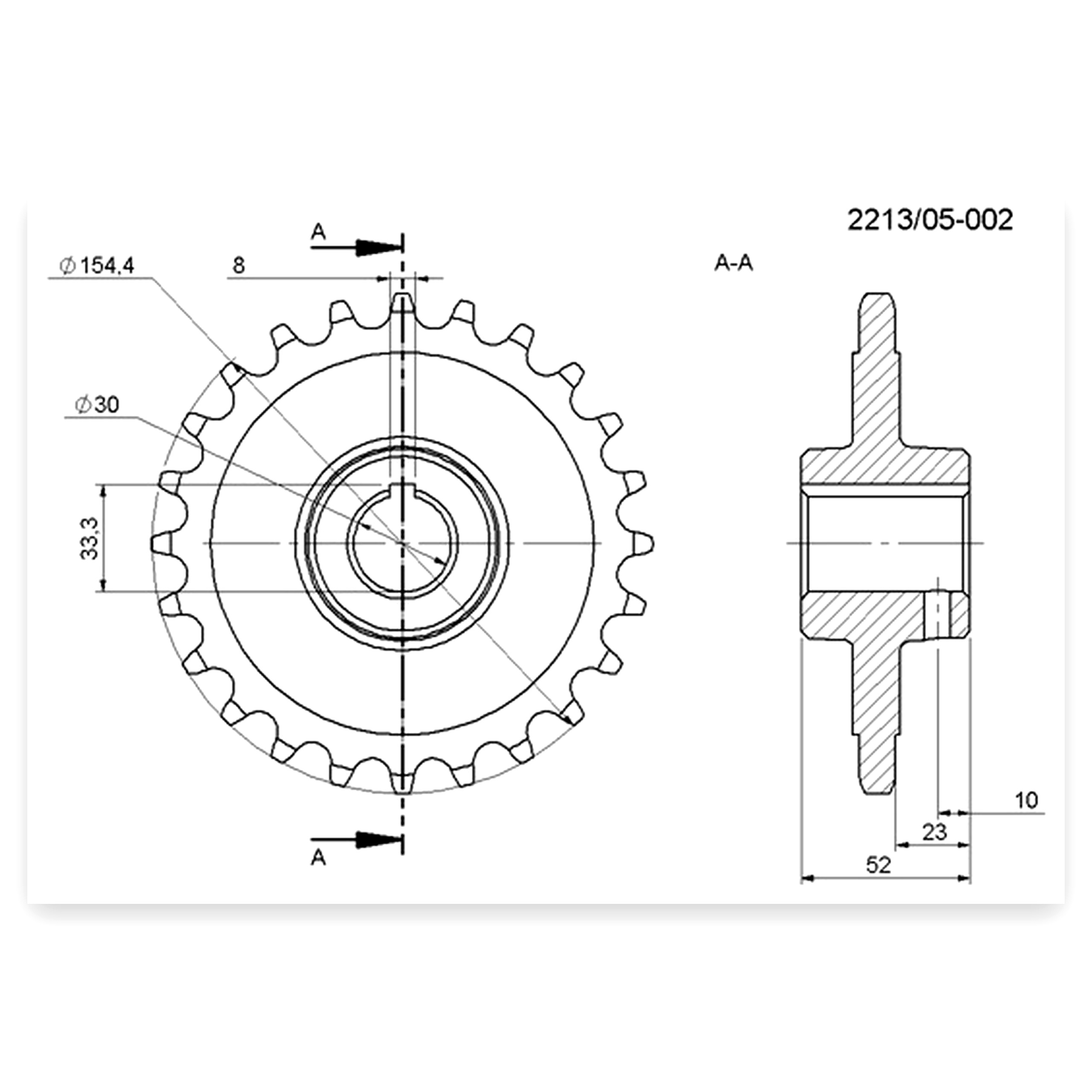 5437be91fd41b6ed0e77e00db49a6ad6.jpg Koło łańcuchowe Z-24 FI-30 mm 3/4" stalowe rozrzutnik obornika Rolmus