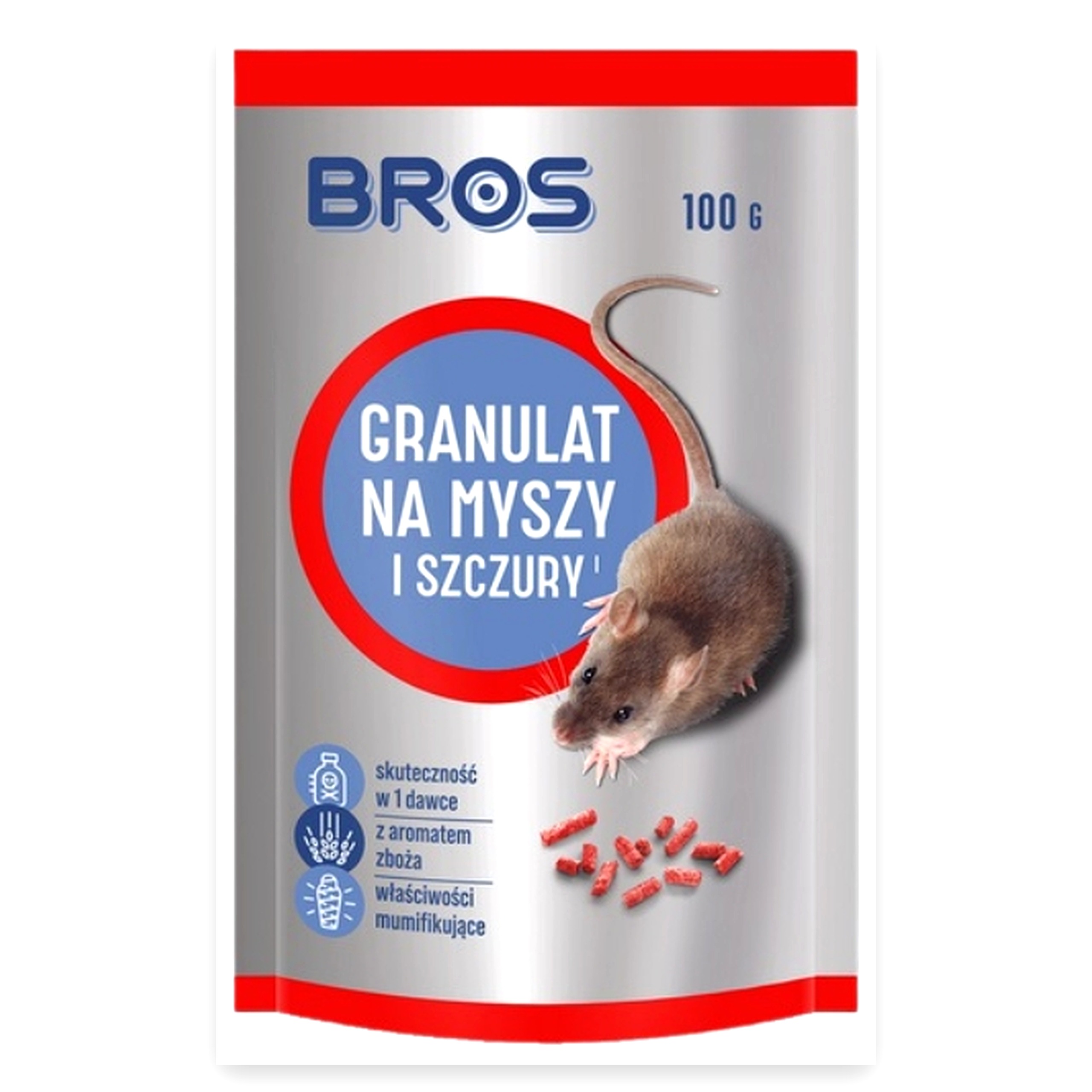 56364b40960ad15795865a048452580f.jpg Środek granulat trutka na myszy i szczury 100g saszetka doypack Bros